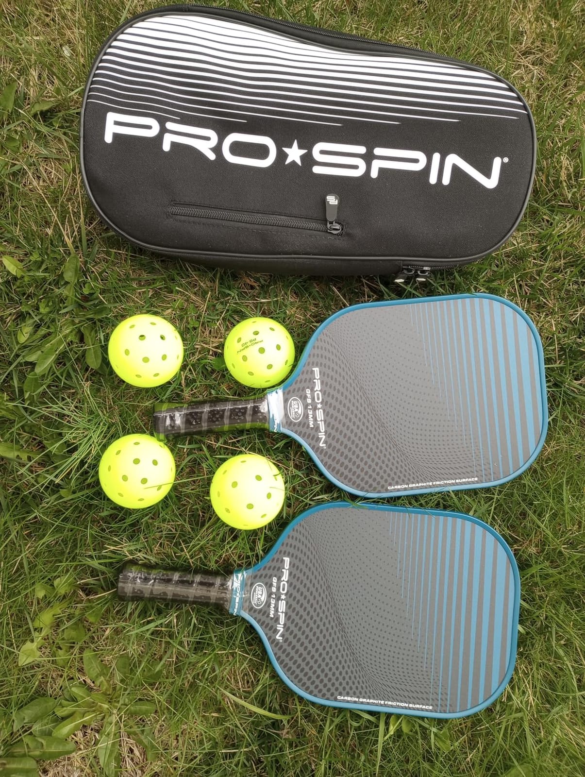 PRO-SPIN Carbon Fiber Pickleball Paddles Set of 2 | Lightweight Pickleball Set with Indoor/Outdoor Balls and Bag - Durable Pickle Ball Paddle Gift for Men, Women & Families customer photo 2