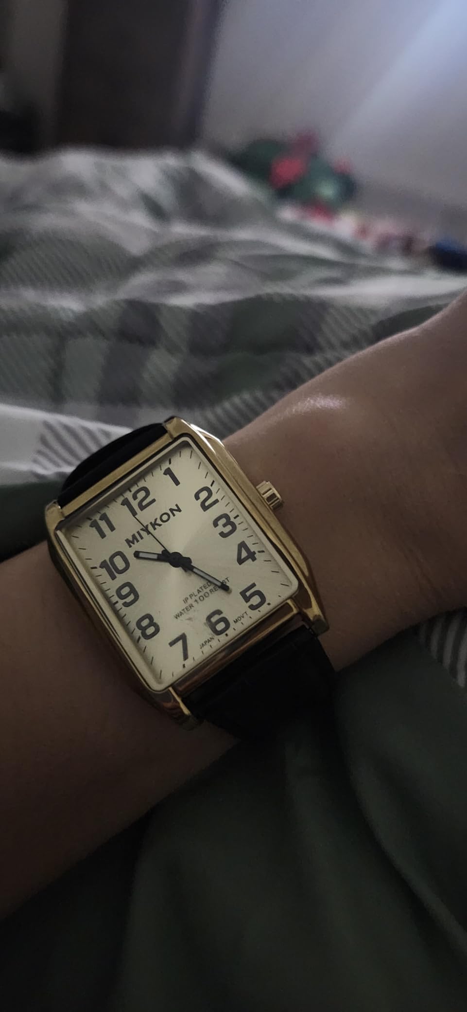 Men Vintage Tank Dress Watch, Genuine Leather Strap, Water Resistant customer photo 1