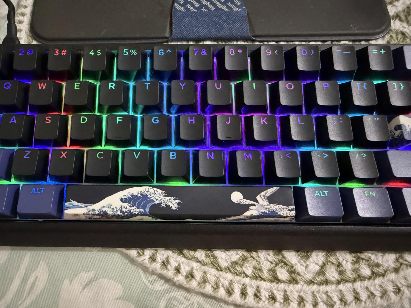 HITIME x XVX 60% Percent Keyboard with Strap, H61 Wired Aluminum Gaming Keyboard, Hot Swappable, Kanagawa Anime PBT Keycaps, RGB Backlit, Cherry Profile, Sound Absorbing Pads, Creamy Linear Switch customer photo 1