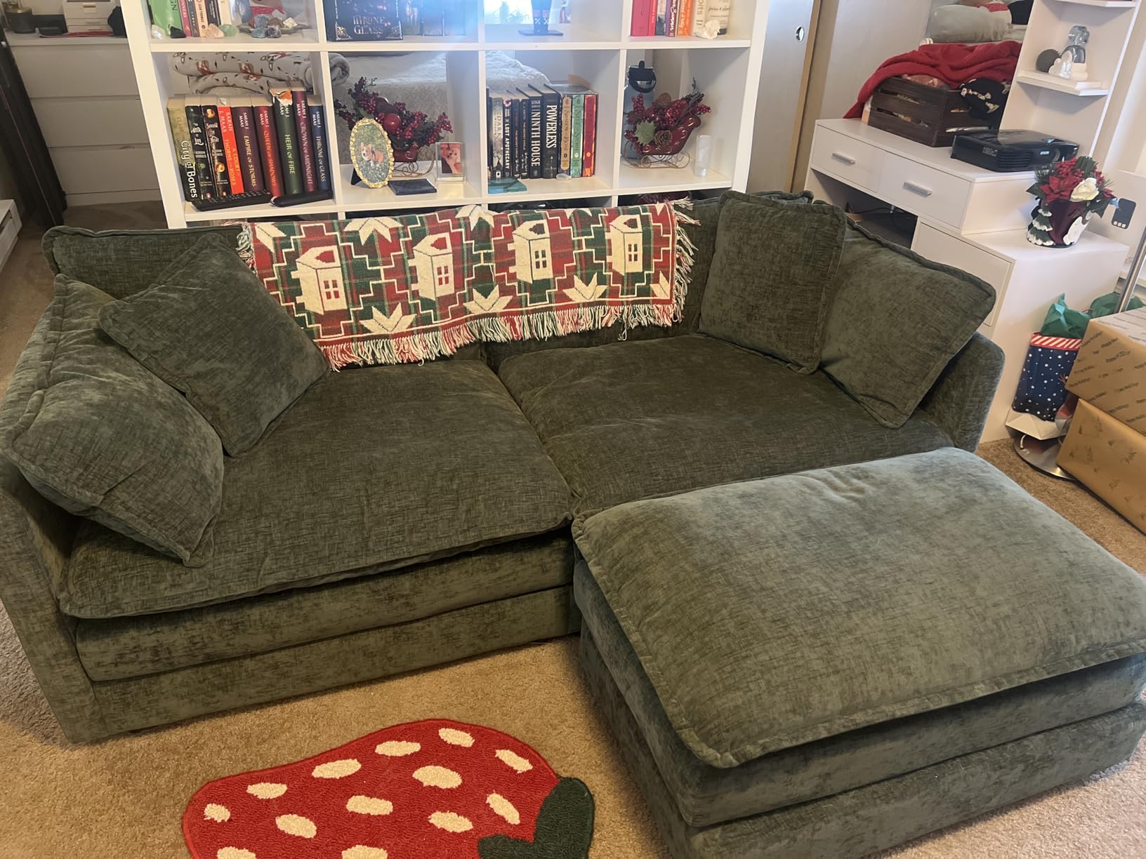 GNIXUU Cloud Couch Oversized Modular Sectional Sofa for Living Room, Modern Chenille 7 Seater Corner Sofa with Deep Seat, Large U-Shaped Couch Set for Spacious Space Apartment, Camel customer photo 1
