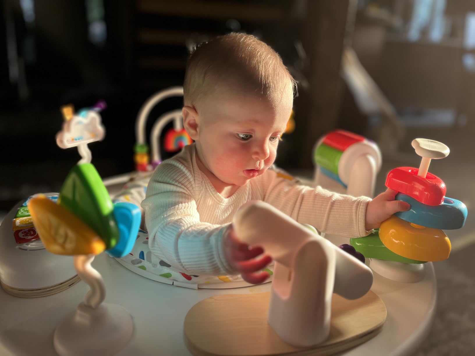 Little Acorn, 4-in-1 Baby Activity Center | Montessori-Inspired Design | 8 Interactive Toys | Tummy Time, Exersaucer & Toddler Table | Shower Gift | Essential (Sun) customer photo 2