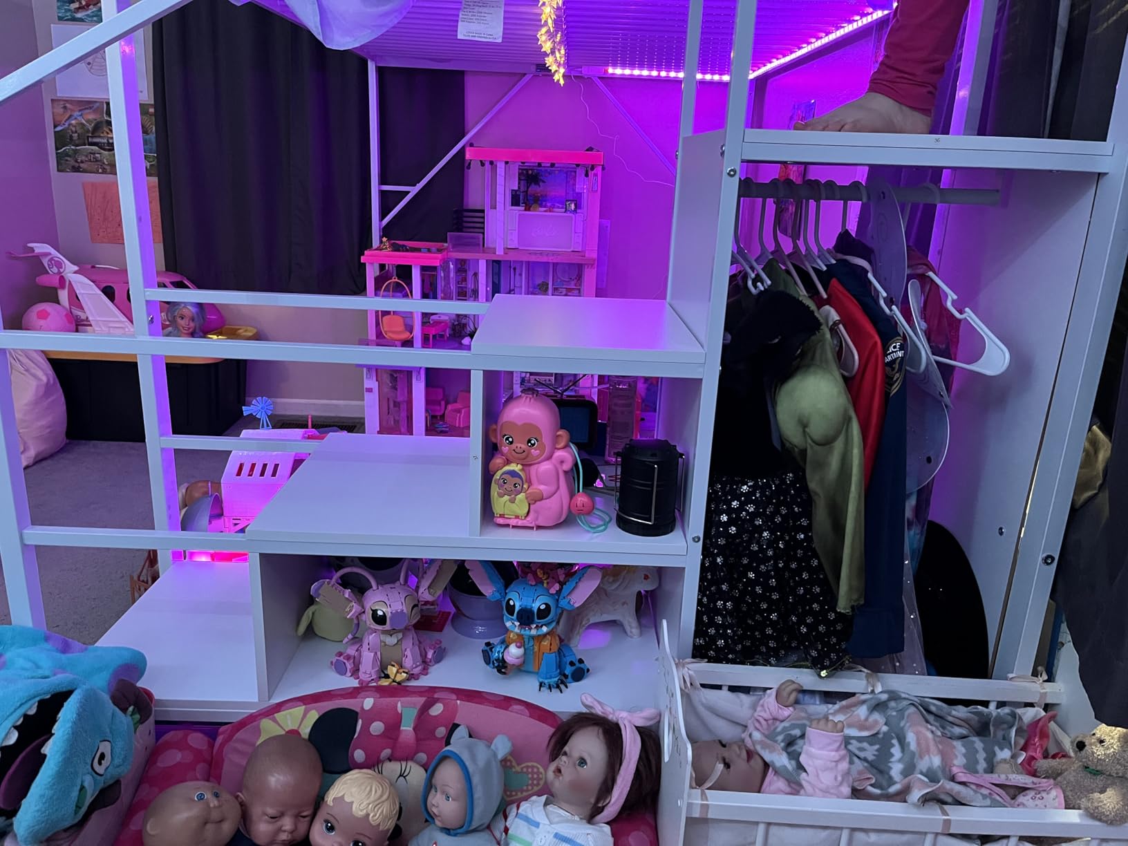 Mirightone Full Size Loft Bed with Stairs and Storage, Metal Loft Bed Frame with Bedside Shelf and Large Under-Bed Space, Heavy-Duty Bed for Adults Teens and Kids, Convertible Staircase, Black customer photo 2