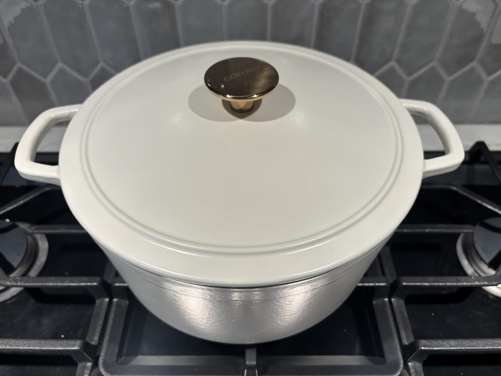 CAROTE 5QT Cream White Enameled Cast Iron Dutch Oven Pot with Lid customer photo 2