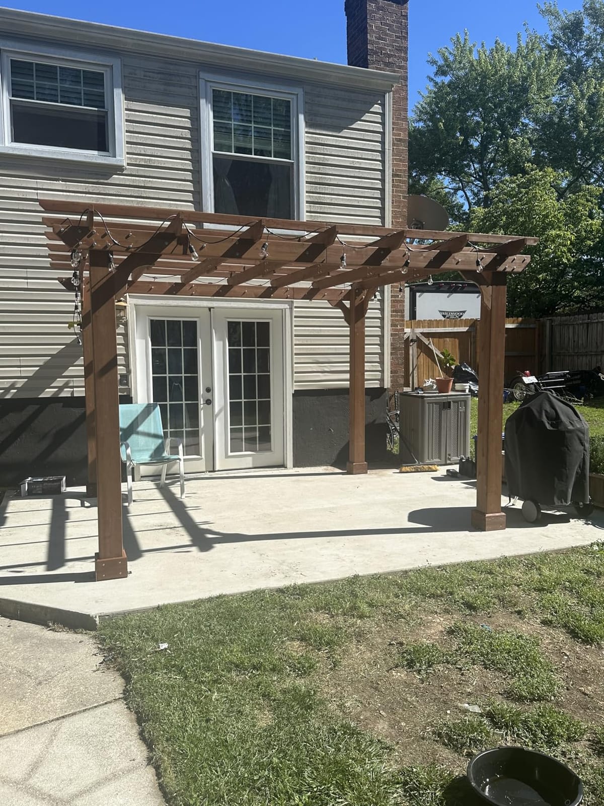 BlueWish 12' x 14' Cedar Wood Patio Pergola with Slatted Trellis Roof, Outdoor Pergola Backyard Gazebo with Solid Structure for Deck Yard Grill Party Garden customer photo 1