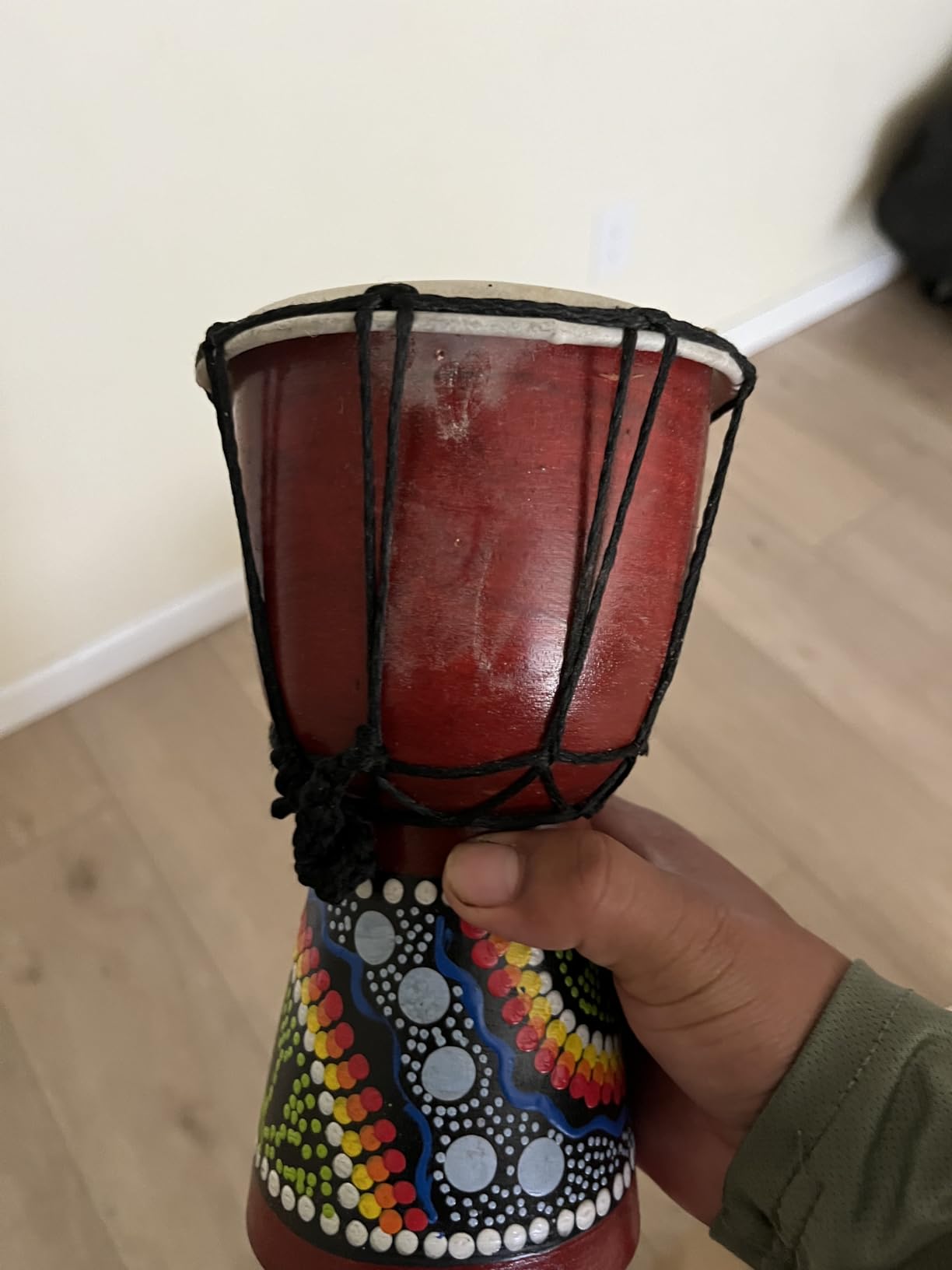 Wood Djembe Drum, 6.5'' x 12''Carved Mahogany African Drums with Goatskin Drumhead, West African Styled Professional Djembe Hand Drum Musical Instruments for Adults Beginners customer photo 1
