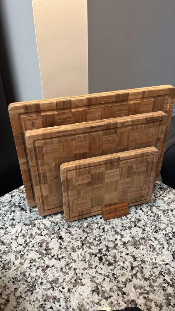 XXX Large Bamboo Cutting Board with Non Slip Feet and Over Sink Butcher Block Chopping Board Nice Solid Thick Wooden Juice Groove Huge Big XXL customer photo 1