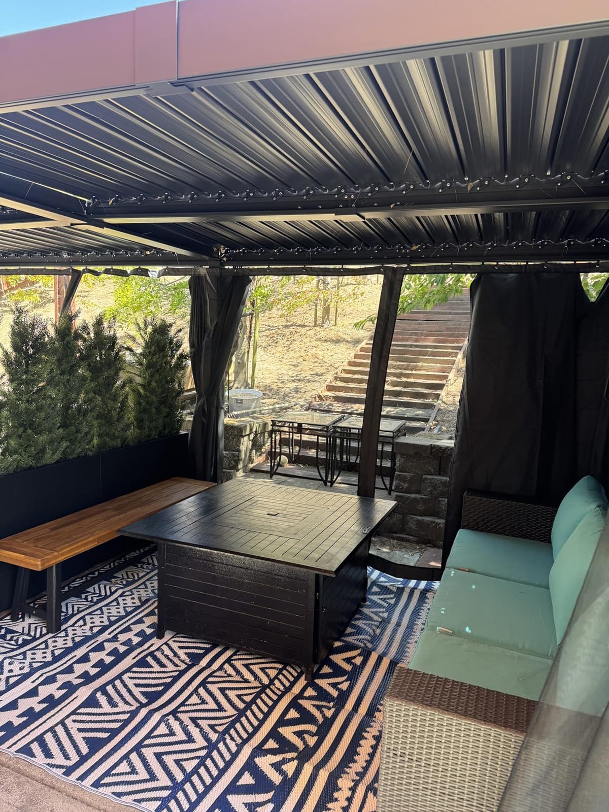 Airwire 10x12 FT Louvered Pergola with Curtains & Netting Gray | Metal Outdoor Pergolas with Adjustable Roof for Deck, Patio, and Backyard customer photo 2