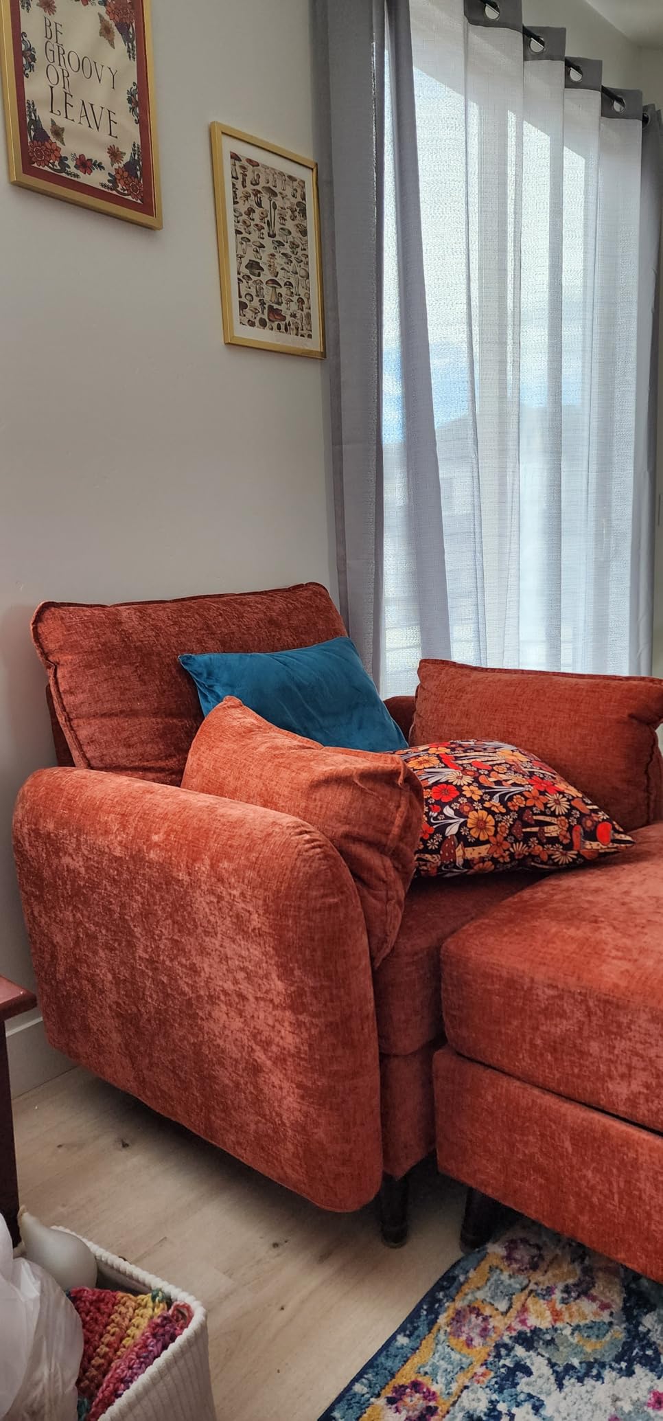 Rexulqo Oversized Accent Chair with All Seats Storage,Comfy Living Room Chairs with 2 Throw Pillow,Upholstered Mid-Century Armchair,24.5'' Deep Seat,Reading Chair for Bedroom,Office,Chenille,Green customer photo 2