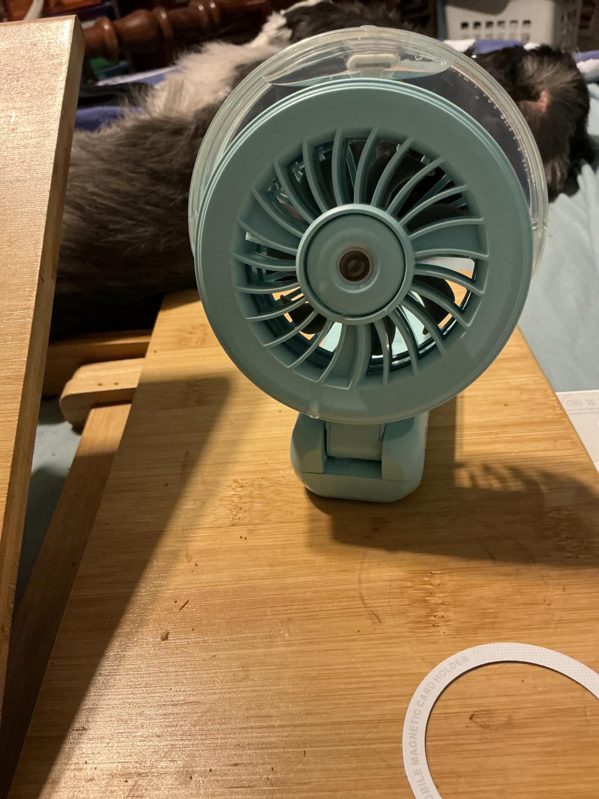 Otlonpe Handheld Misting Fan Portable, Powerful High Speed, Small Personal Rechargeable Cooling Mister Fan Water Spray Mist, 4000mAh Battery Operated for Travel Indoor Outdoor Hand Desk (Black) customer photo 1