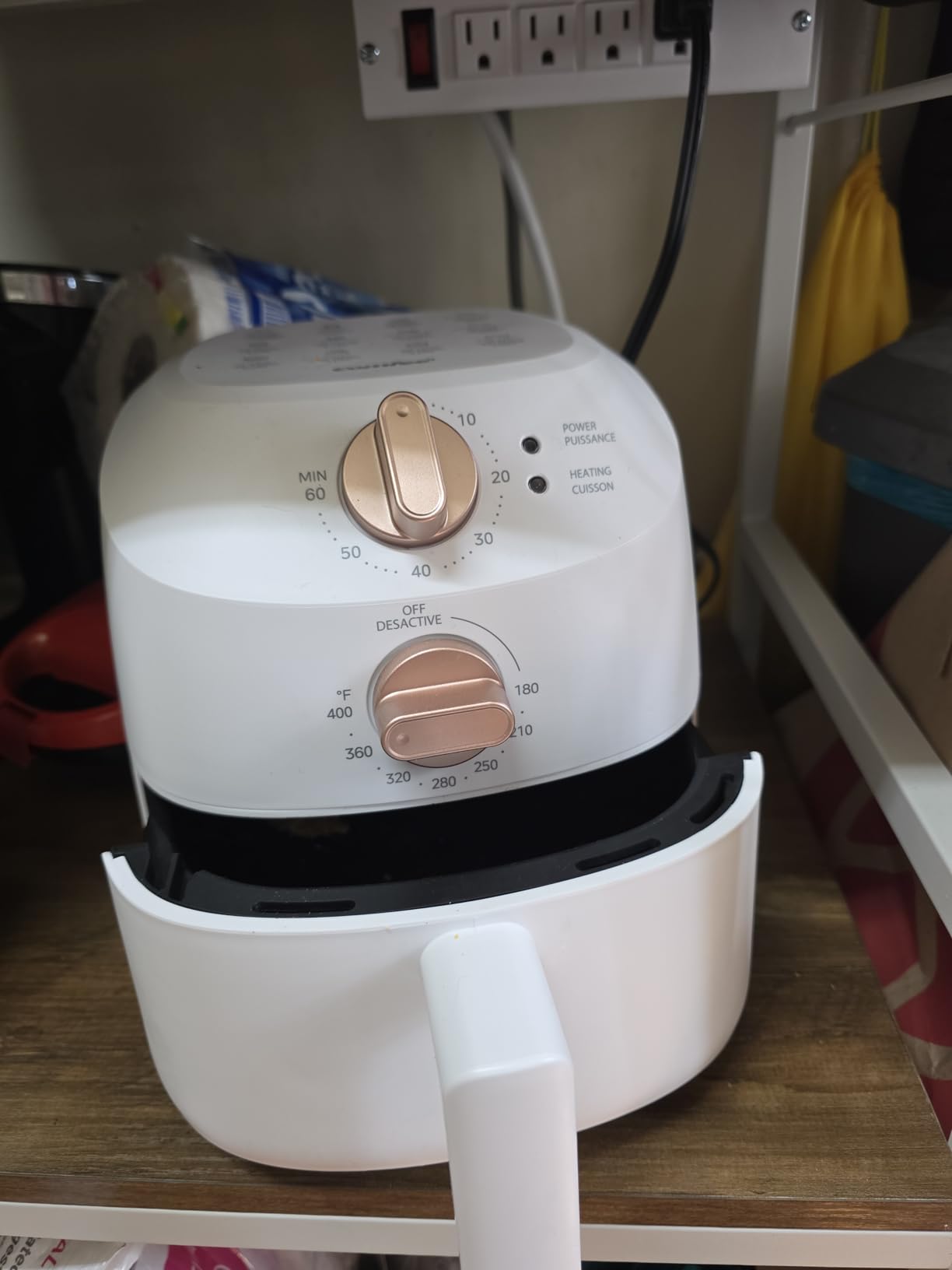 COMFEE' Compact 2.1-Quart Mini Air Fryer for Small Kitchens, White | Compact size for small kitchens, simple knob control, adjustable heat and timer, nonstick basket, BPA-Free, white finish customer photo 1