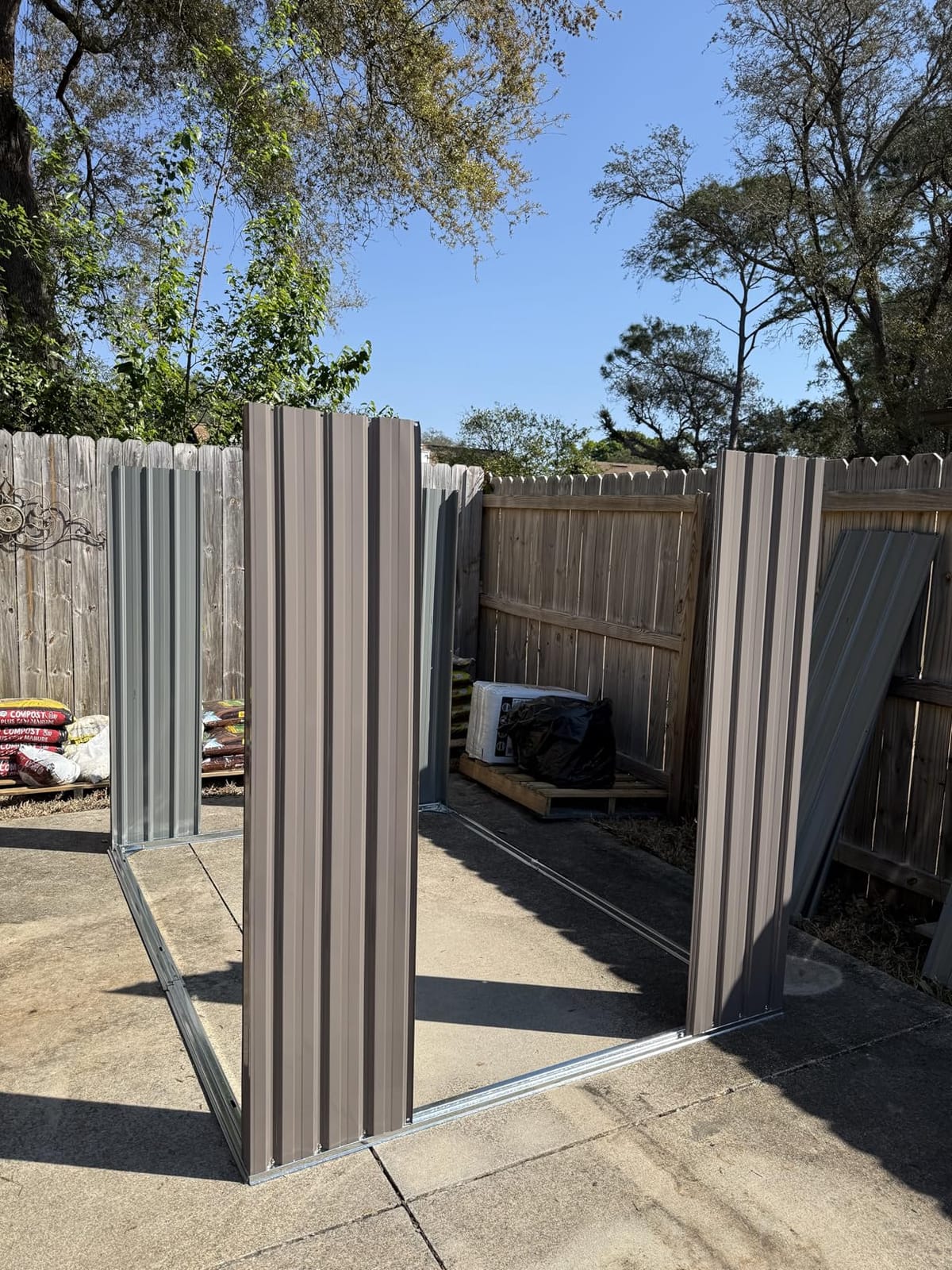 Aoxun 7.3'x5.3' Shed with Floor Galvanized Steel Outdoor Storage Shed Brown | Metal Garden Shed with Double Doors, Moisture-Proof Floor & Ventilation, Sloped Roof for Garden, Patio, Backyard customer photo 1