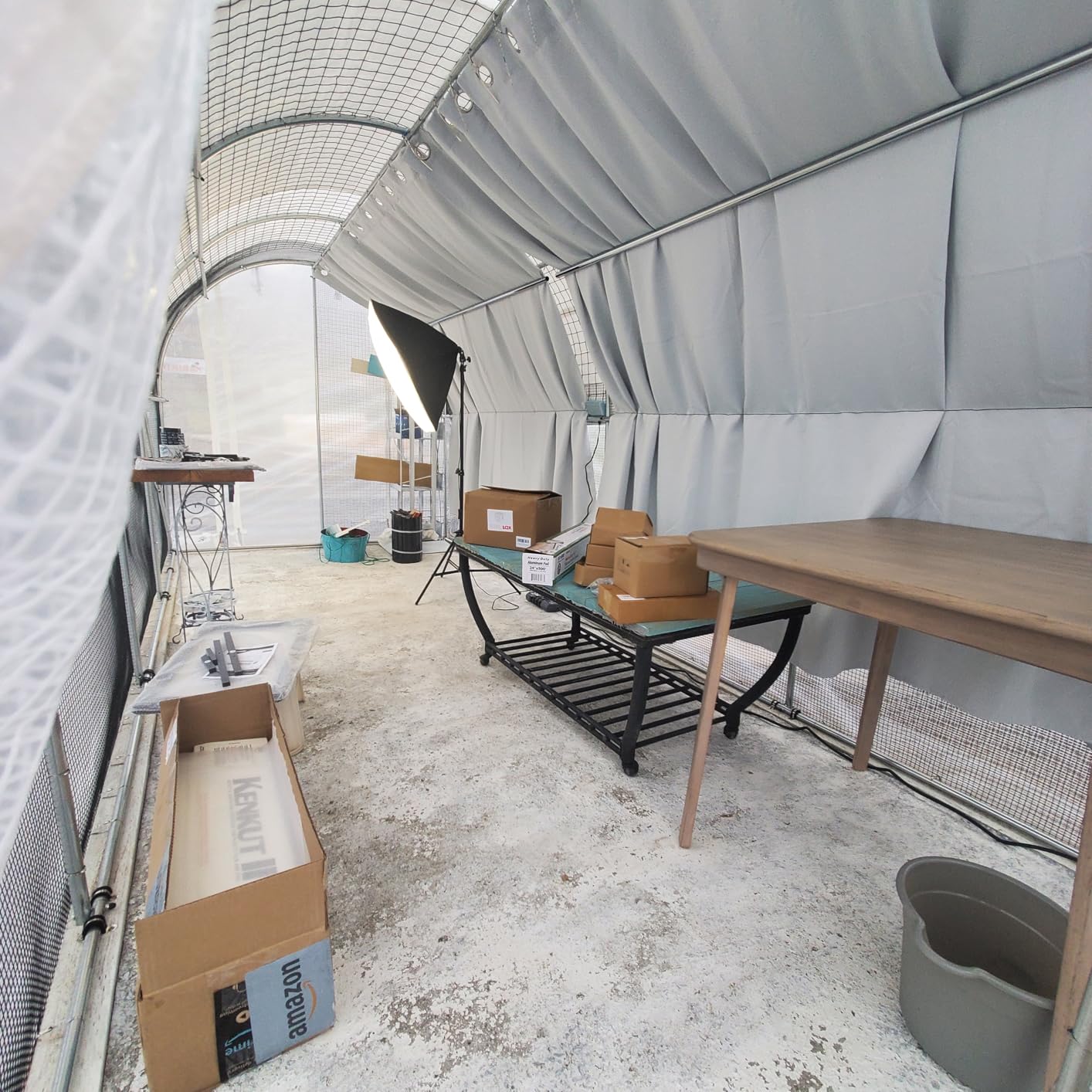 KING BIRD Premium 20x10x6.6FT Greenhouse for Outdoors, Large Walk-in Upgraded Galvanized Metal Frame, Mesh Door Screen Window Improved Zipper Tunnel Hoop for Garden Plant Winter, 2 Stiffeners, White customer photo 1