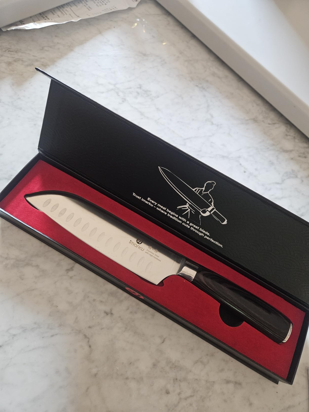 imarku Brisket Knife 12 Inch, Japanese High Carbon Stainless Steel | Ultra Sharp Carving Slicing Knife for BBQ Brisket Turkey Ham Ribs Smoked Meat and Beef, Ergonomic Pakkawood Handle, Gift Box customer photo 2