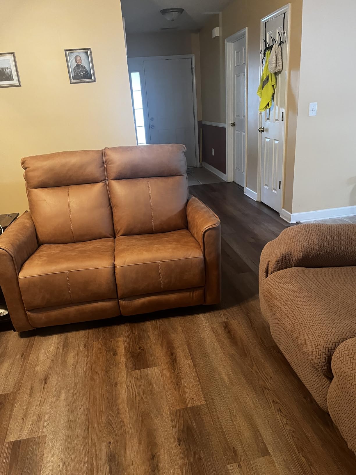 EBELLO Fabric Manual Reclining Sofa Couch, Recliner Loveseat Sofa with Sturdy Robust Metal Base, 2 Seats for Small Living Room, Bedroom and Meeting Room, Grey customer photo 2