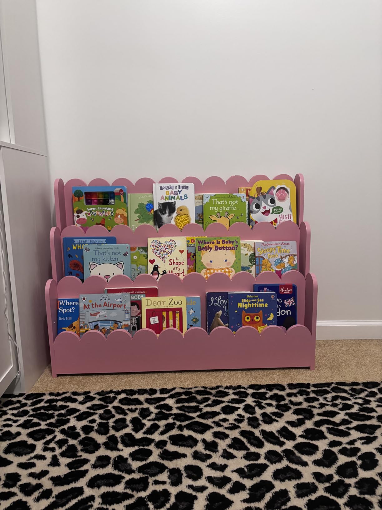 SpaceAid 3-Tier Scalloped Bookshelf, Montessori Bookcase for Toddlers, Wooden Book Shelf Organizer Display Furniture for Kids Rooms, Playroom, Nursery and Classroom, Natural customer photo 1