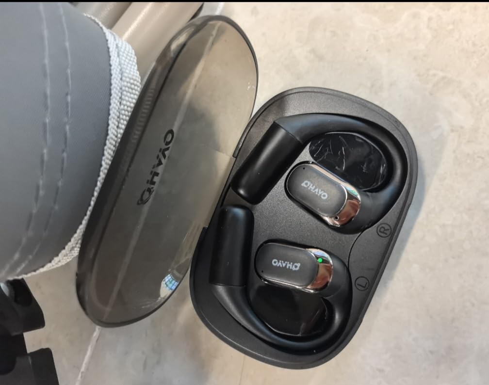 OHAYO Open Ear Headphones, Over Ear Earbuds with Ergonomic Earhook, Bluetooth Headphones 5.4 with Smart Digital Display, 40H Playtime, IPX6 Waterproof, Touch Control Operate Fit Cycling, Running, Workout customer photo 2