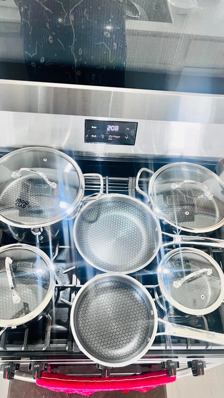 SNOWCLAD Pots and Pans Set Non Stick | Stainless Steel Kitchen Cookware | 14 Pcs | PFOA Free | Hybrid | Induction Compatible | Frying Skillet, Saucepans, Saute Pan & Stock Pot customer photo 1