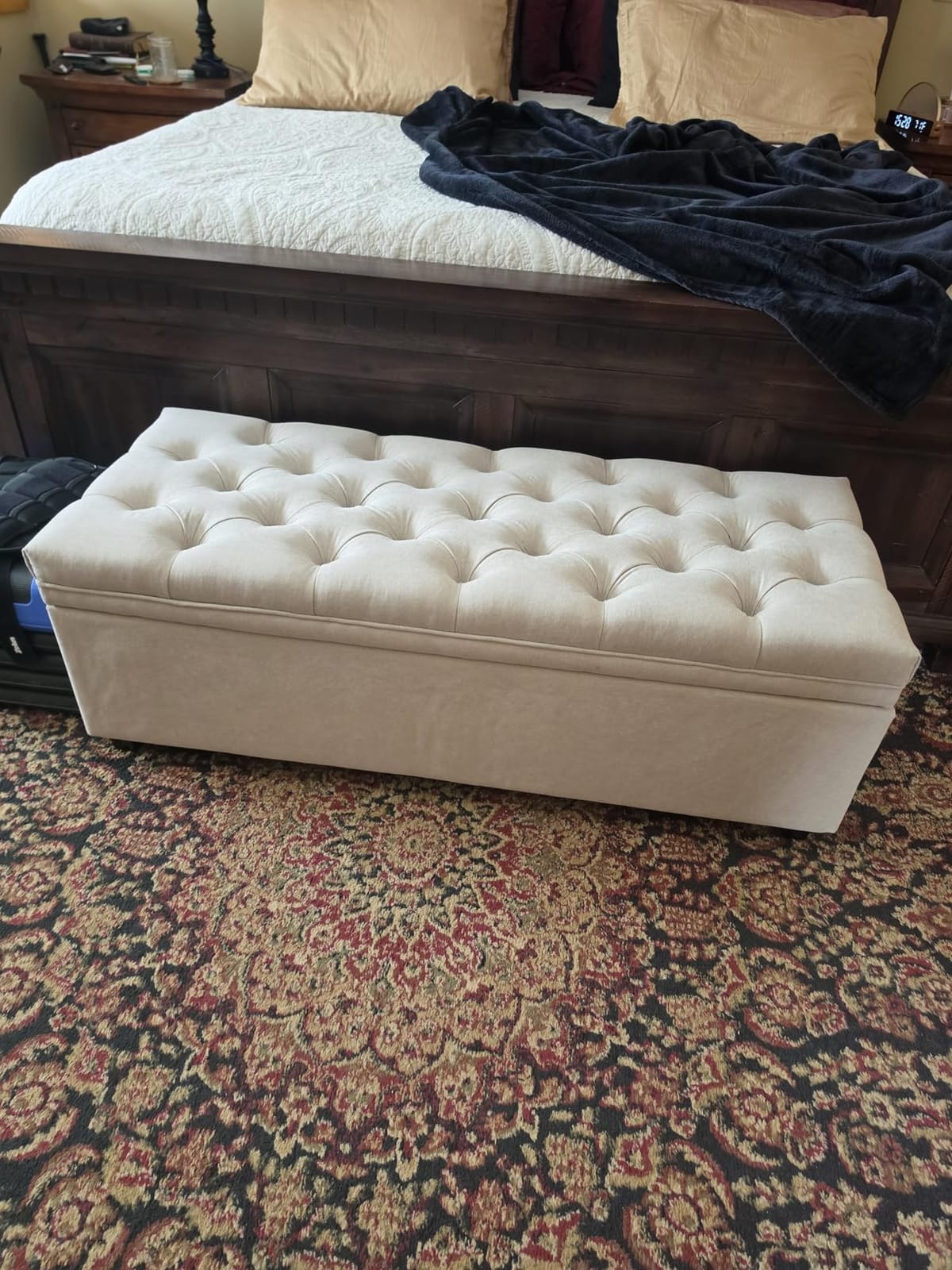 Mangodan Storage Ottoman Bench, Tufted Ottoman with Storage for Living Room, Large Modern Entryway Benchs customer photo 1