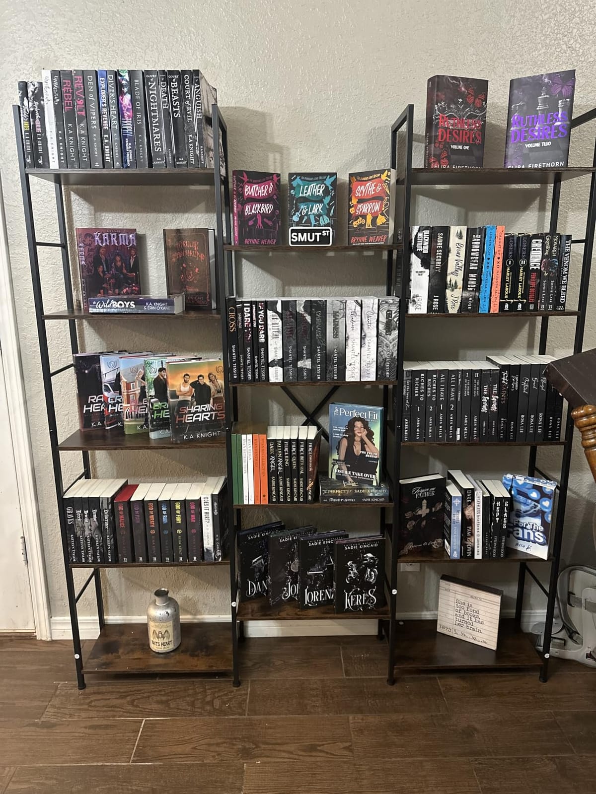 Shintenchi Triple Column 5 Tier Bookshelf, Industrial Large Bookcase Display Shelves, Large Etagere Bookshelf, Wide Book Shelf Book Case for Home & Office, Rustic Brown customer photo 1