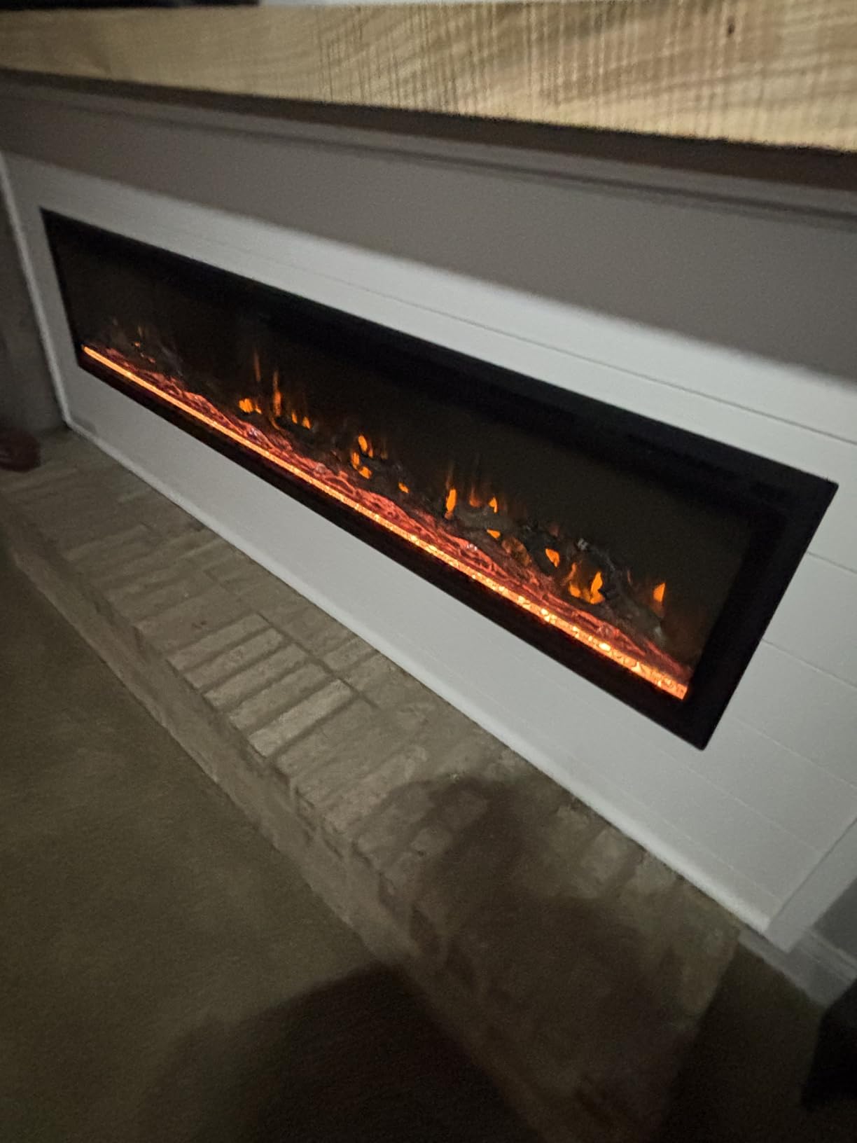 Westinghouse 50 Inch Electric Fireplace Heater, Compatible with Alexa & Google Home, Wall Mount or in-Wall Recessed Fireplace Insert, 24 Hour Timer, Color Changing Flames, 750W/1500W Indoor Heater customer photo 2