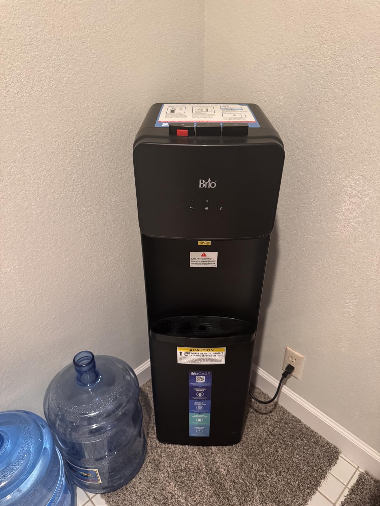 Brio 130 Series Bottom Load Water Cooler Dispenser for 5 Gallon Bottles, Hot, Room & Cold, Great for Home or Office, Child Safety Lock, Empty Bottle Alert, Energy Star 3.0, Black customer photo 1