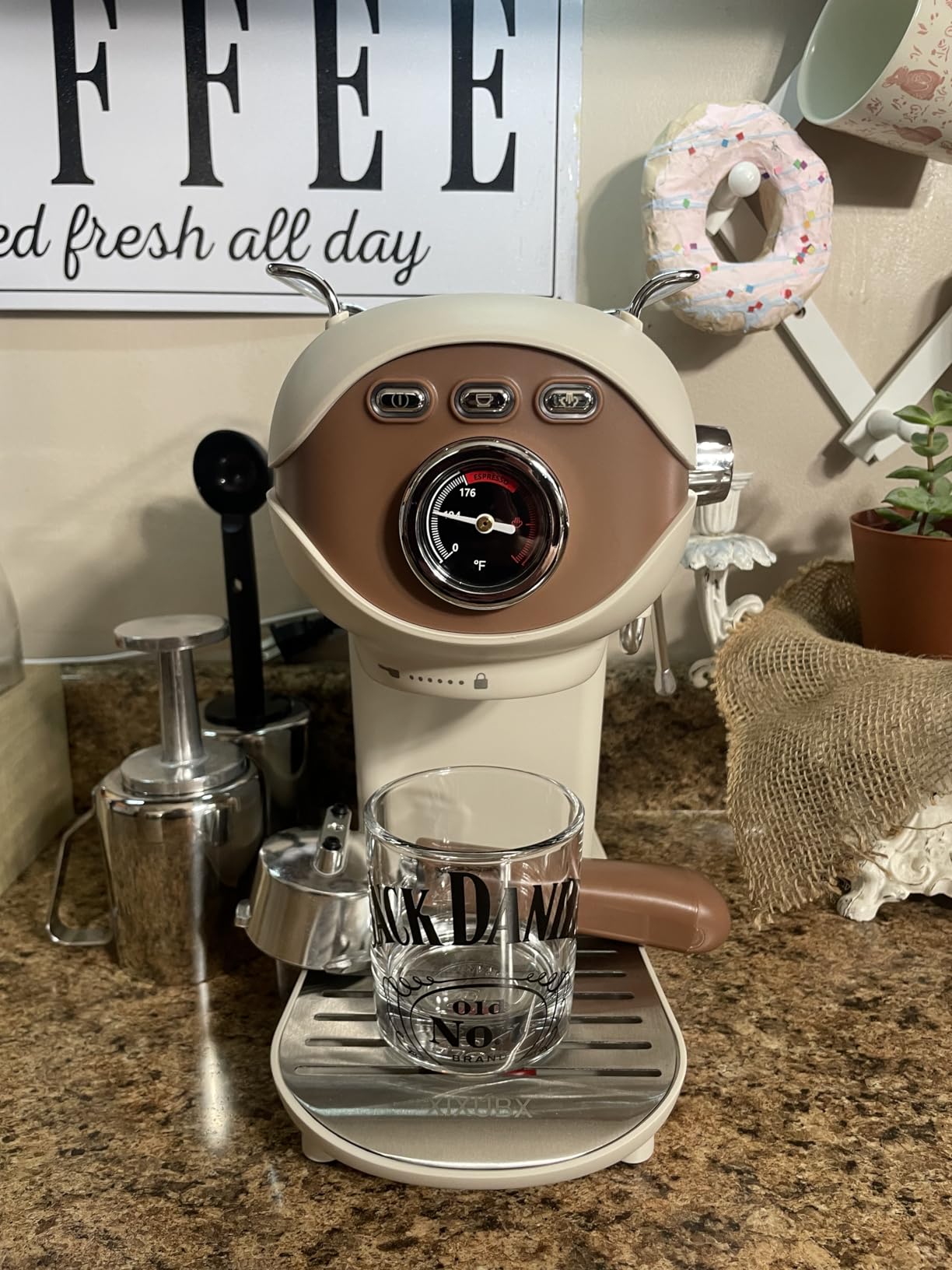XIXUBX Espresso Machine, Compact Espresso Maker with Milk Frother, 20-Bar Pump, PID Control, Low Vibration Coffee Maker, for Small Kitchen, Home, Brews Latte, Cappuccino customer photo 2