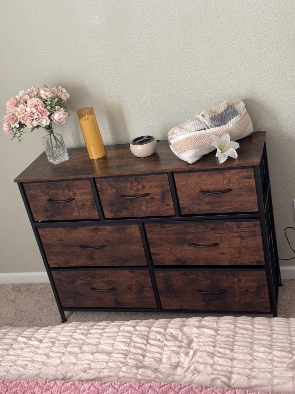 SONGMICS BELLAH Collection - Dresser for Bedroom, Chest of Drawers, Storage Organizer Unit, Closet, Entryway, Steel, 5 Drawers, Modern, Ink Black and Ebony Black ULGS322B01S customer photo 1