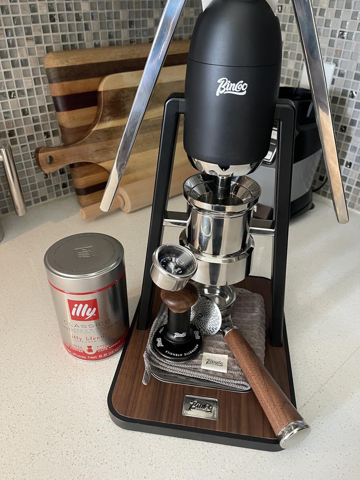 Manual Espresso Maker Set - Hand Press Espresso Machine - 12Bar Pressure Profiling, Dual-Lever Manual Coffee Maker with Pre-Infusion, Portable for Custom Espresso Shots, Stainless Steel (Black) customer photo 2