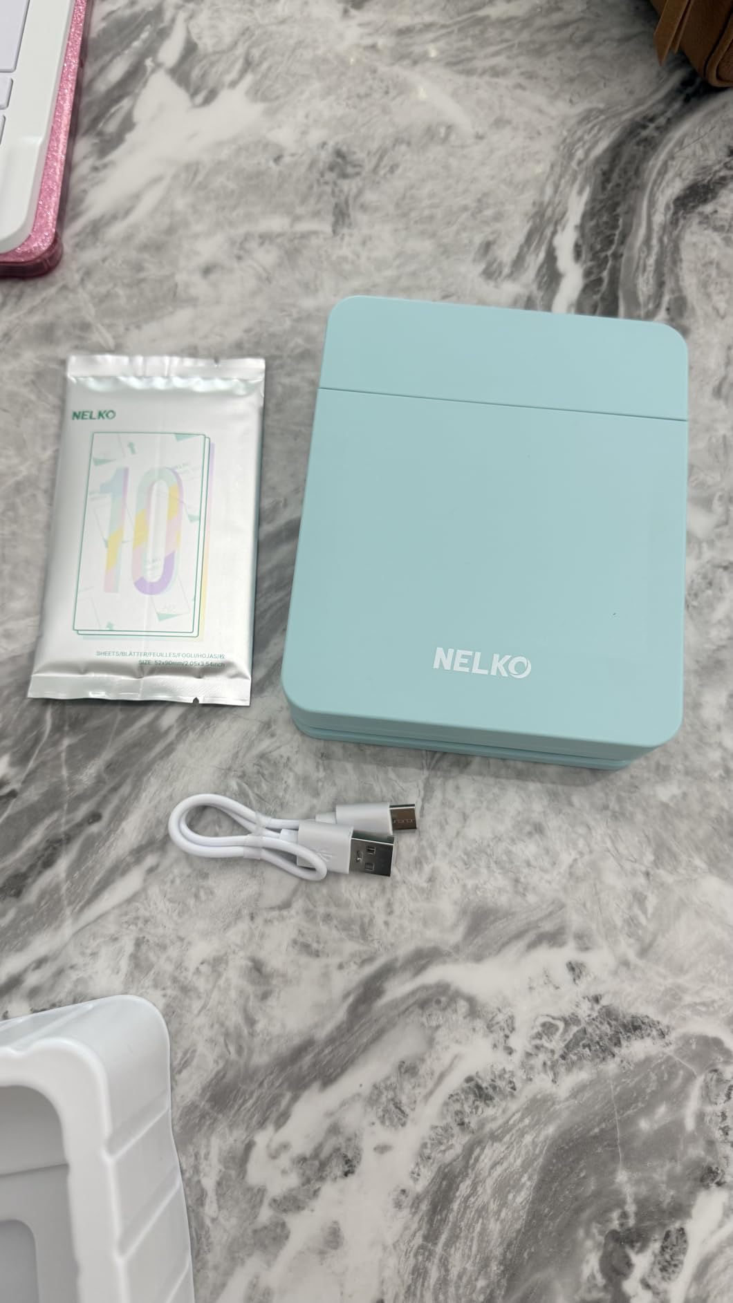 Nelko PP01 Photo Printer, 2x3 Portable Photo Printer, Mini Printer, White | Instant Color Inkjet Printer for Smartphone, Sticky-Back Photos, Bluetooth Compatible with iOS & Android, AI App Editing customer photo 1