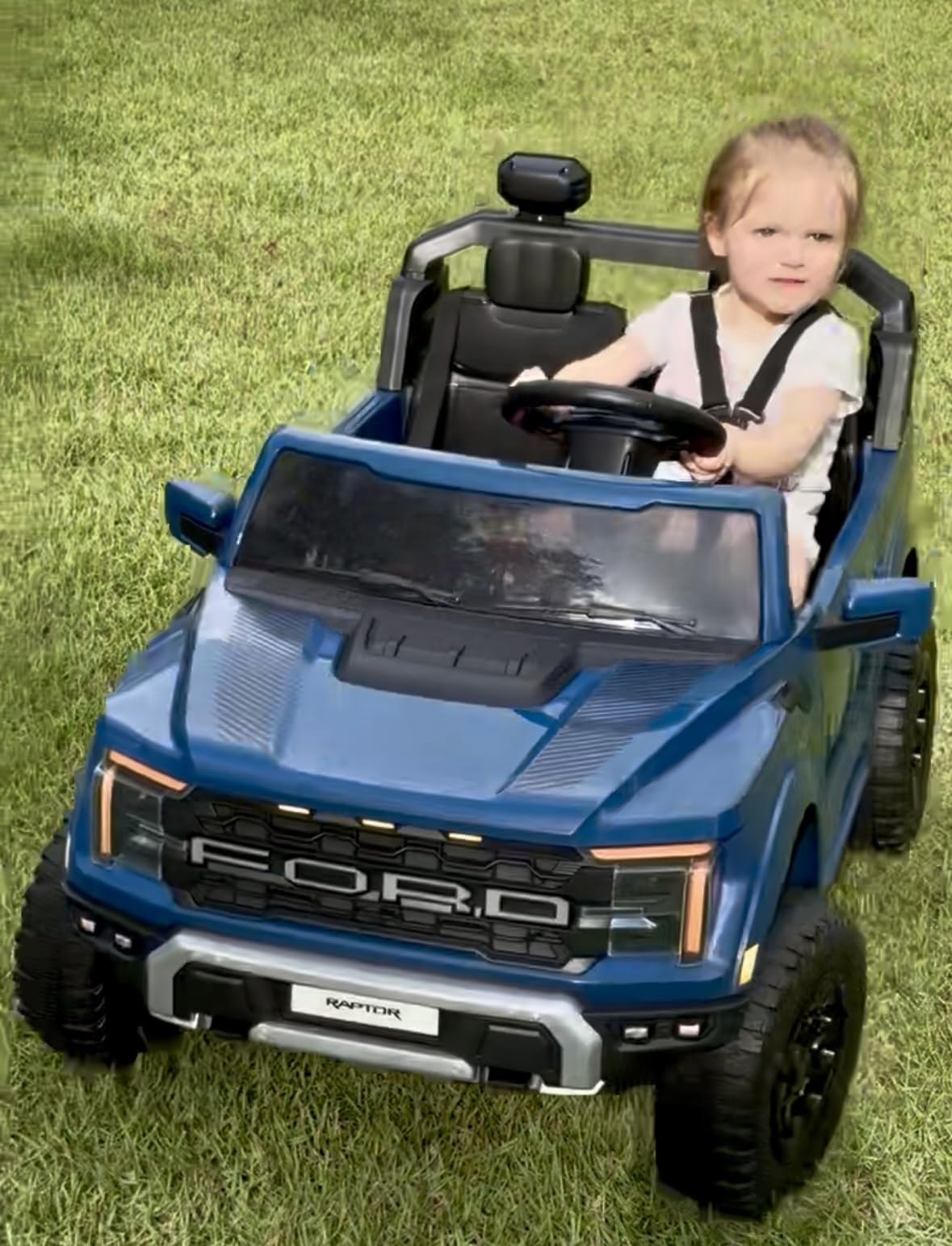 First Ride On 24V Ride on Toys for Big Kids, Licensed Ford F-150 Raptor 2 Seater Kids Ride on Car w/Remote Control, Toddler Electric Car w/LED Lights, Bluetooth, Truck Bed Storage, Soft Start (Black) customer photo 1