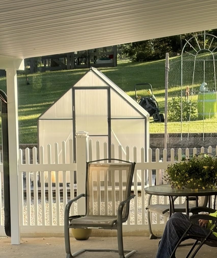 6x8 FT Polycarbonate Greenhouse, Walk-in Greenhouses for Outdoors, Aluminum Frame Plant Green House with Locking Door & Roof Vent, Heavy Duty Winter Green House Kit for Outside Backyard customer photo 1