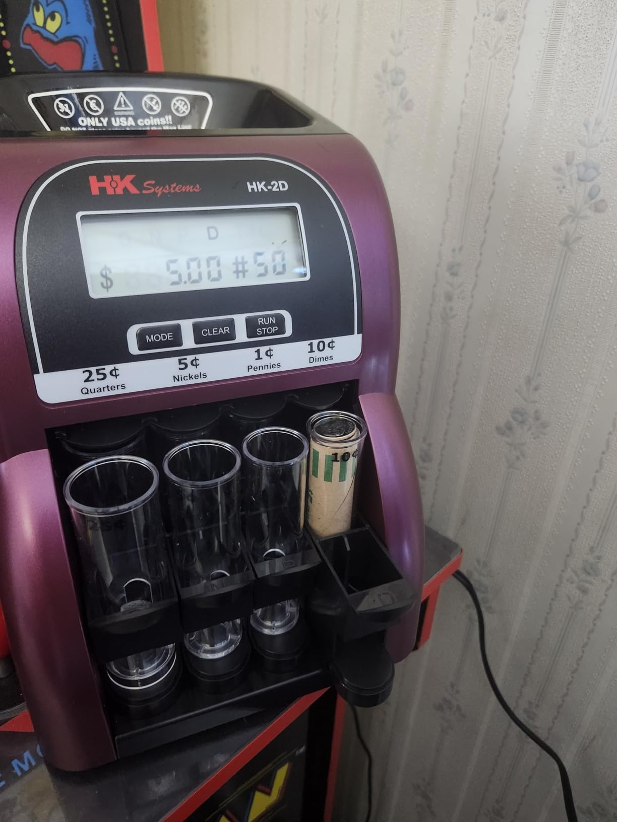 HK SYSTEMS HK-2D, Digital USD Coin Counter and Sorter with LCD Display, Sorts 260 Coins Per Minute into Coin Wrappers, 2 Row Coin Wrapper Tubes Included customer photo 2