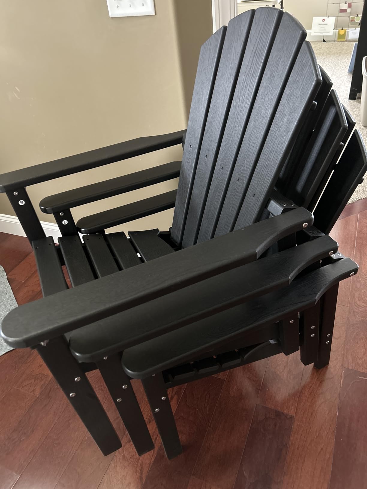 Stackable Adirondack Chairs Set of 4, Compact HDPE, Coffee | 26.3