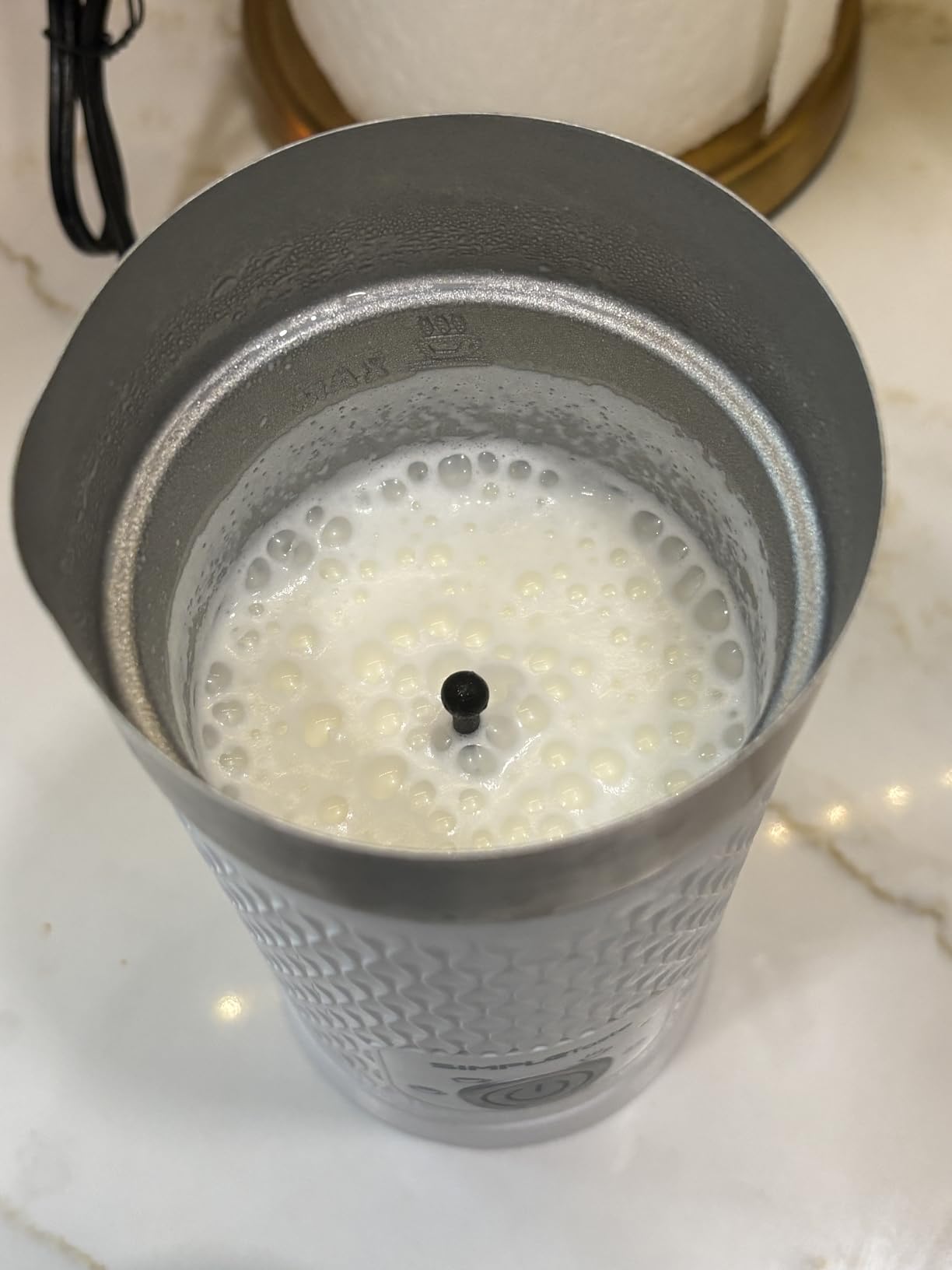 SIMPLETASTE Milk Frother, 4 in 1 Electric Milk Steamer, 16.91oz/500ml Automatic Warm and Cold Foam Frother for Coffee, Latte, Macchiato, Cappuccino, Hot Chocolate, Easy to Clean customer photo 1