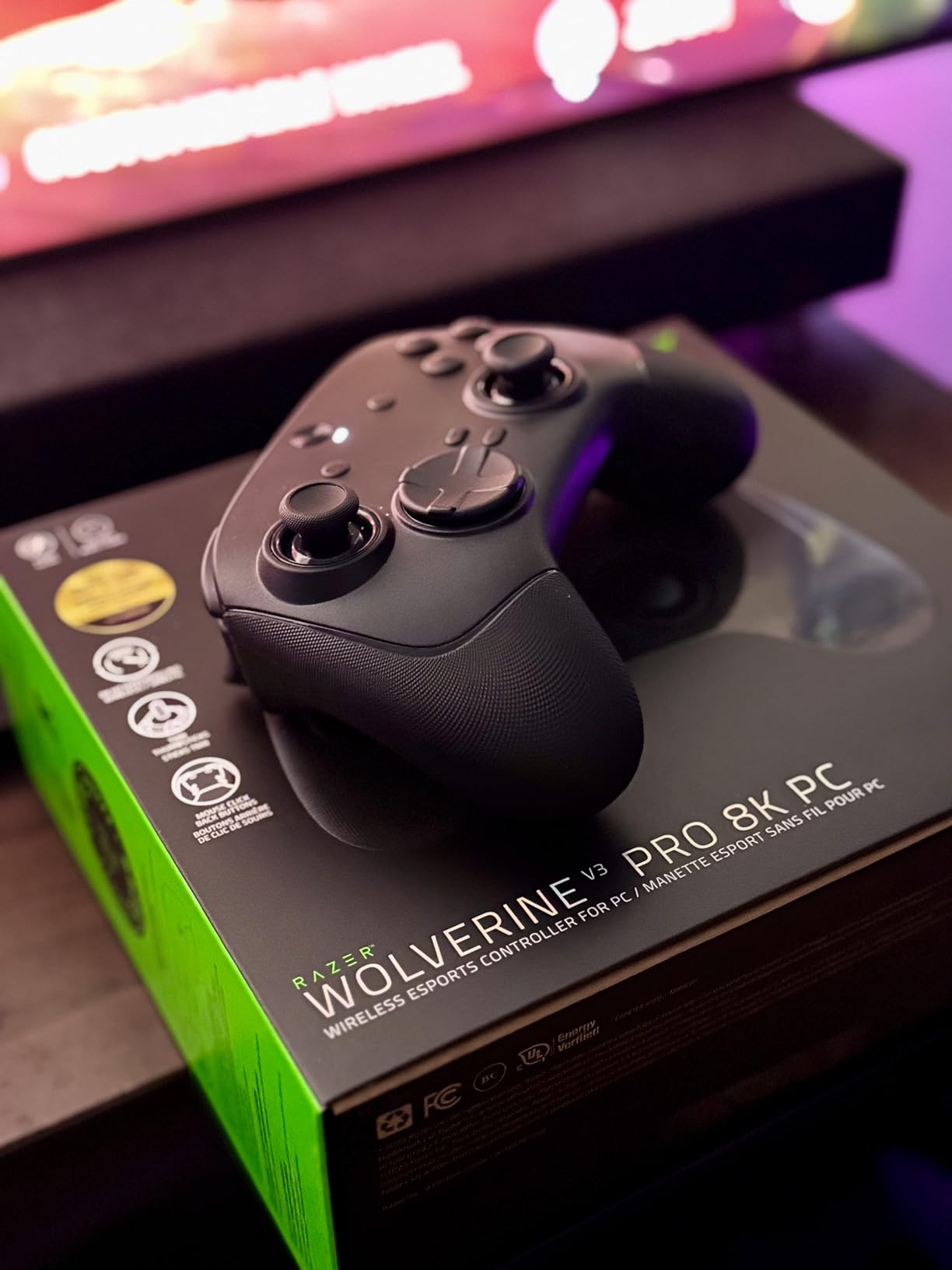 Razer Wolverine V3 Pro 8K PC Wireless Gaming Controller, Black | 8000 Hz Polling Rate, TMR Thumbsticks with Swappable Caps, 36 Hr Battery, 6 Remappable Buttons, Fast Triggers, Carrying Case customer photo 1