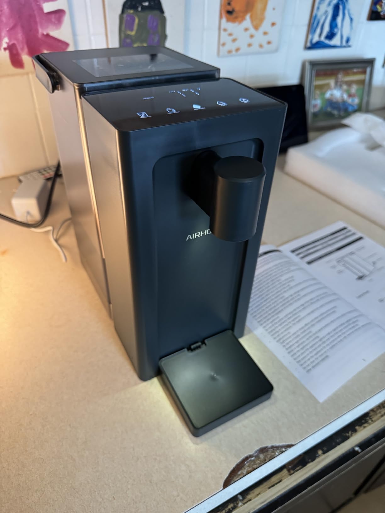 AIRHOP 3L Instant Hot Water Dispenser Countertop 5 Temp 3 Volume Options | 3-sec heating & child lock, BPA-free removable 100oz tank, instant tea coffee maker, compact desk water boiler customer photo 1