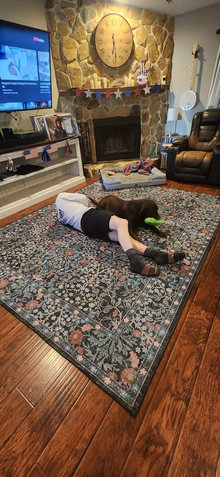 8x10 Washable Area Rugs for Living Room, Stain Resistant Vintage Rugs for Dining Room Under Kitchen Table, Bedroom, Floral Low Pile Non-Slip Large Carpet (8 x 10 Dark Green) customer photo 1