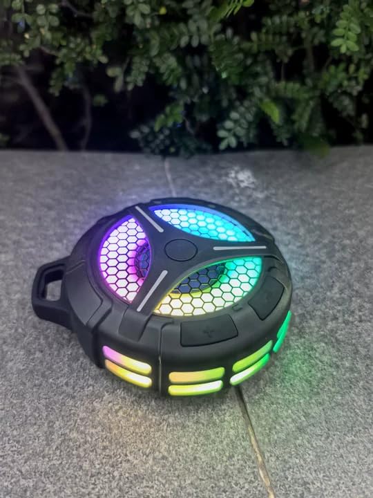 Waterproof Bluetooth Shower Speaker with Suction Cup, IPX7 Bathroom Speaker, 15W Loud Stereo Sound, Deep Bass, TWS Pairing, RGB Lights, Portable Speaker Gift for Men & Women customer photo 1