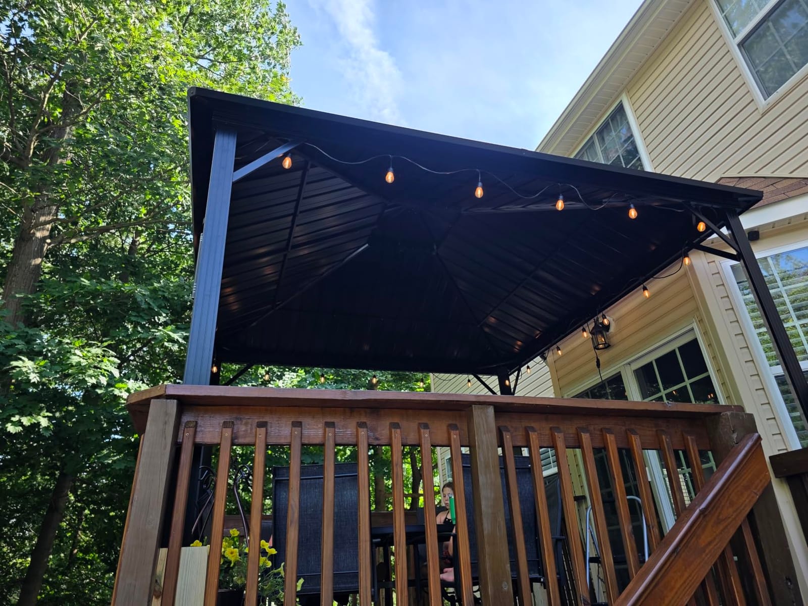 GarveeLife Hardtop Gazebo 12 ft x12 ft for All Weather, with Double Metal Roof, Aluminum Alloy Frame, Net, and Curtain, Permanent Building for Patio, Deck, Backyard, Lawn, and Garden customer photo 2