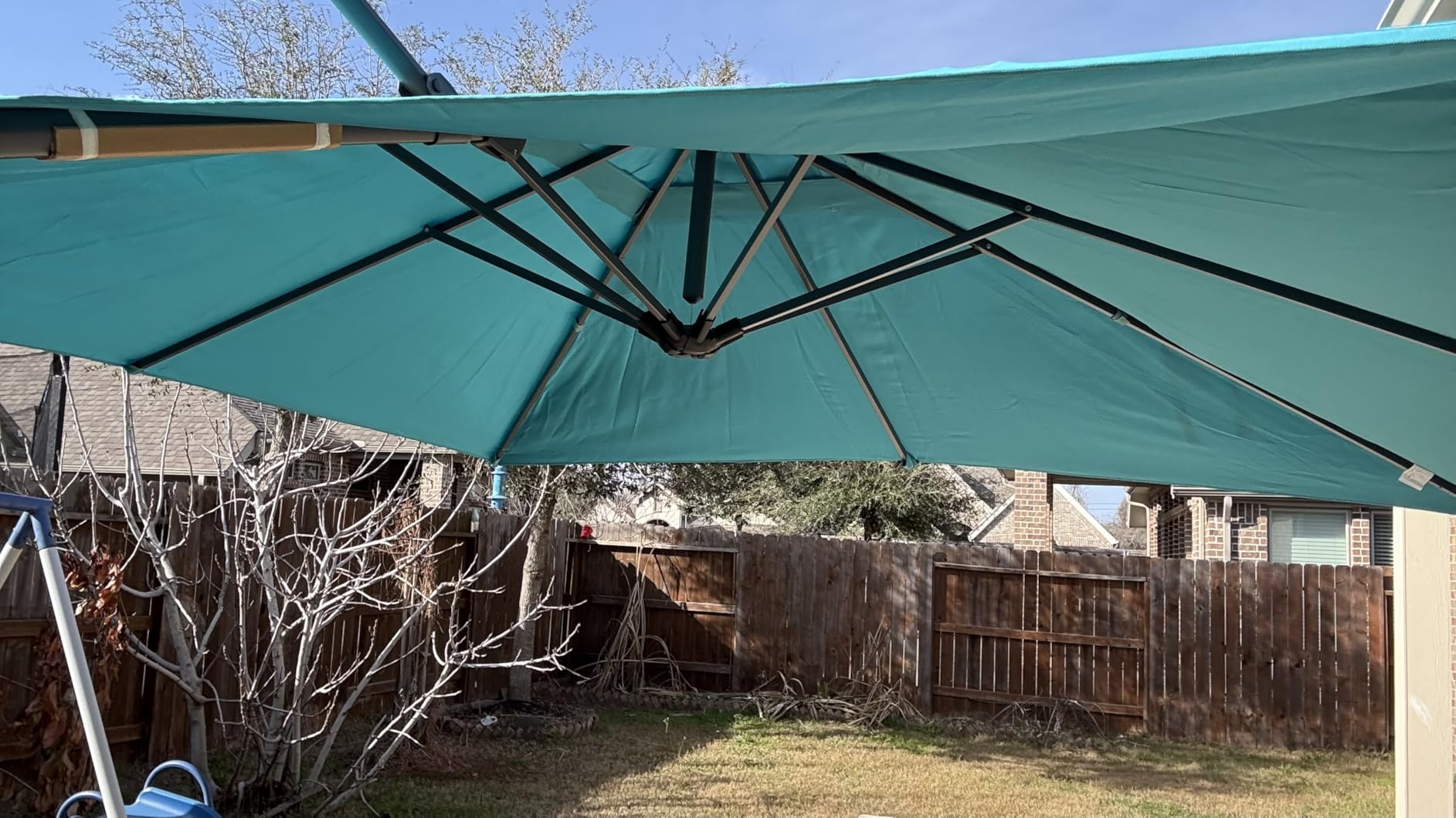 HOTEEL 10x10ft Patio Umbrella Cantilever Umbrella Double Top - 360 Rotation and 5 Angles Adjustment - Aluminum Offset Pool Umbrella Outdoor Umbrellas for Patio Garden Deck Pool customer photo 2
