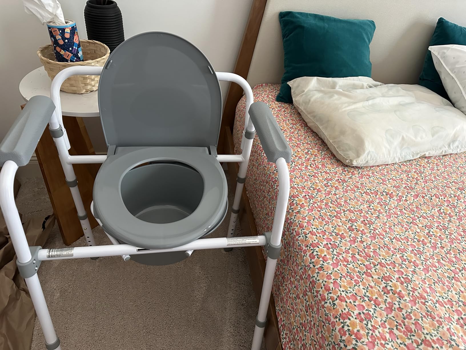 Dr. Dunley 3-in-1 Bedside Commode Chair with Elongated Seat – Steel Folding Frame, 7.5 QT Bucket, 350 lb Weight Capacity, Clip-On Toilet Seat, Bathroom Safety Aid for Seniors, Tool-Free Assembly customer photo 1