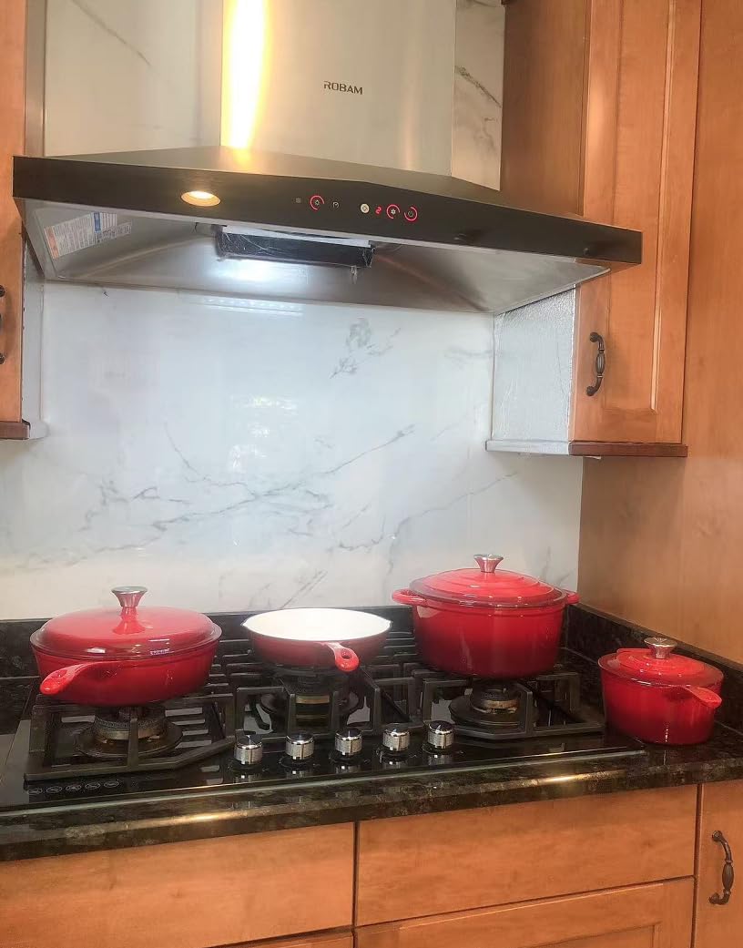 MAISON ARTS 7 Piece Enameled Cast Iron Dutch Oven Pots and Pans Set | Induction Compatible, Durable Enamel Kitchen Cookware Set, 100% PFOA-PFOS Free Non Toxic customer photo 1