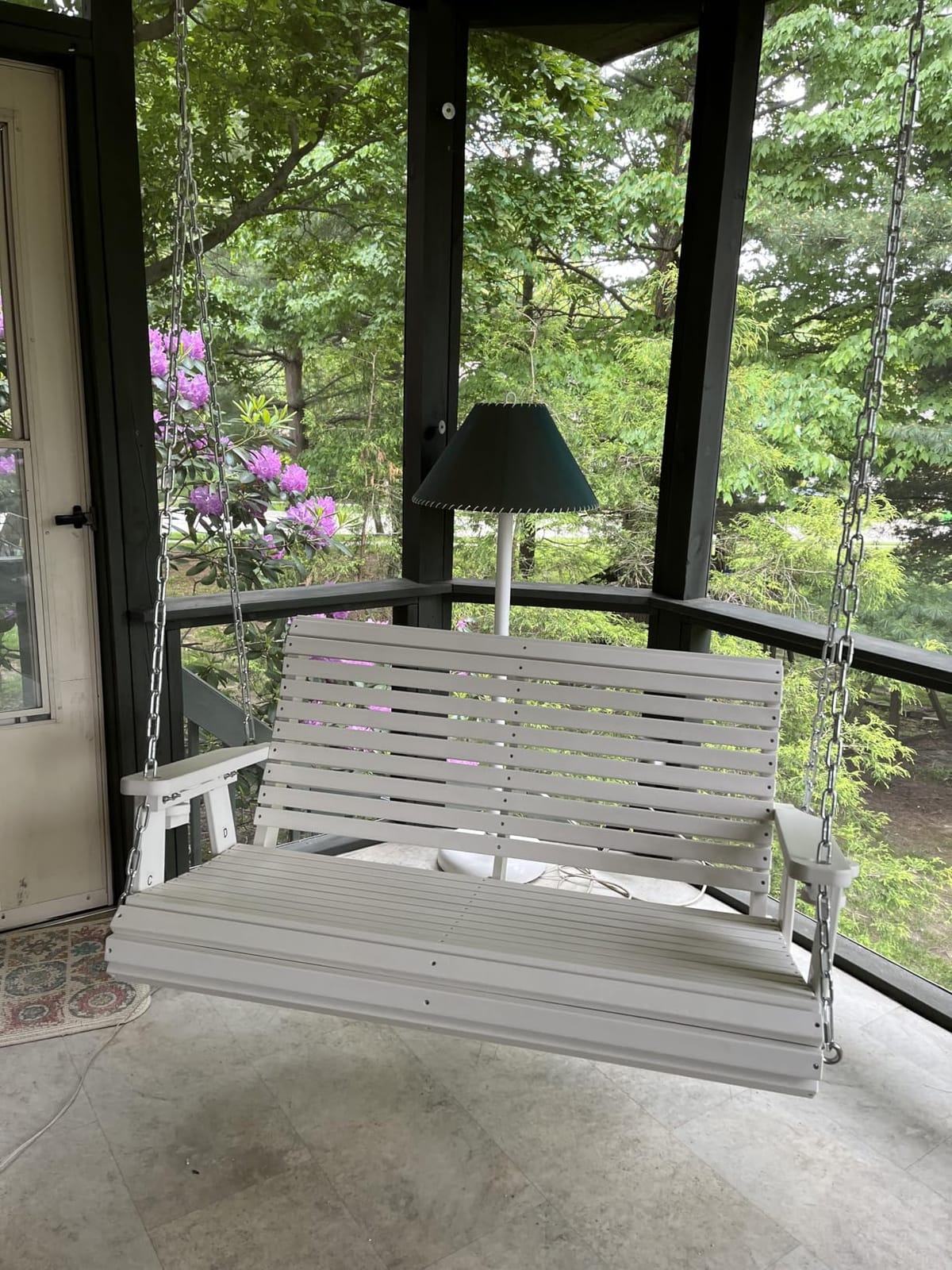HDPE Porch Swing with 18/8 Stainless Steel Bolts, Ergonomic Design, Ultra Weather-Resistant, Heavy Duty 1200 LBS, for Outdoor Patio Garden Yard (Gray) customer photo 1