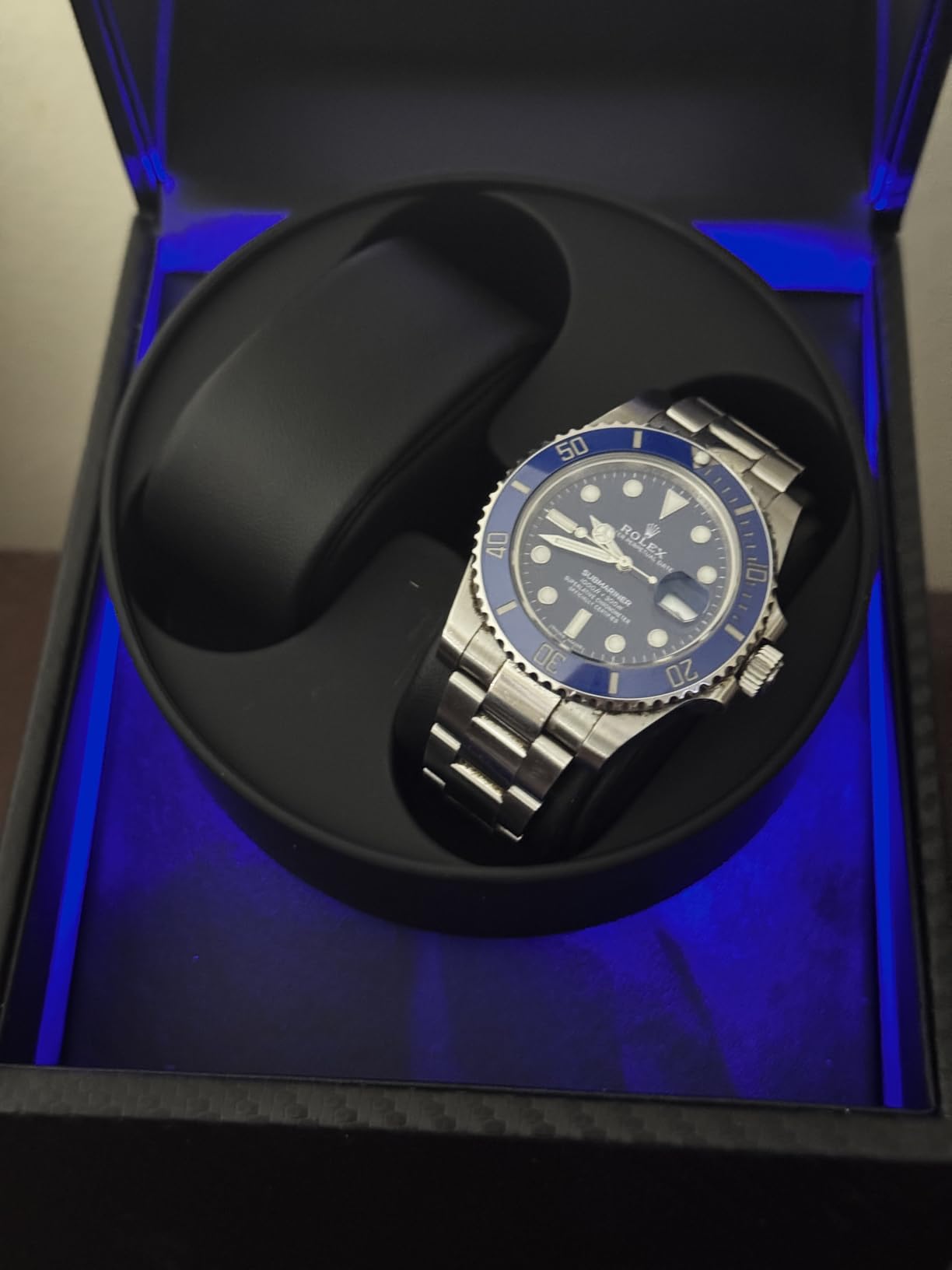 BEWISHOME Watch Winder for Automatic Watches, Double Watch Widner with Light | 4 Modes, Automatic Watch Winder Box Watch Spinner with Japanese Quiet Motor Type-C Adapter or Battery Powered, SYQ02C customer photo 2