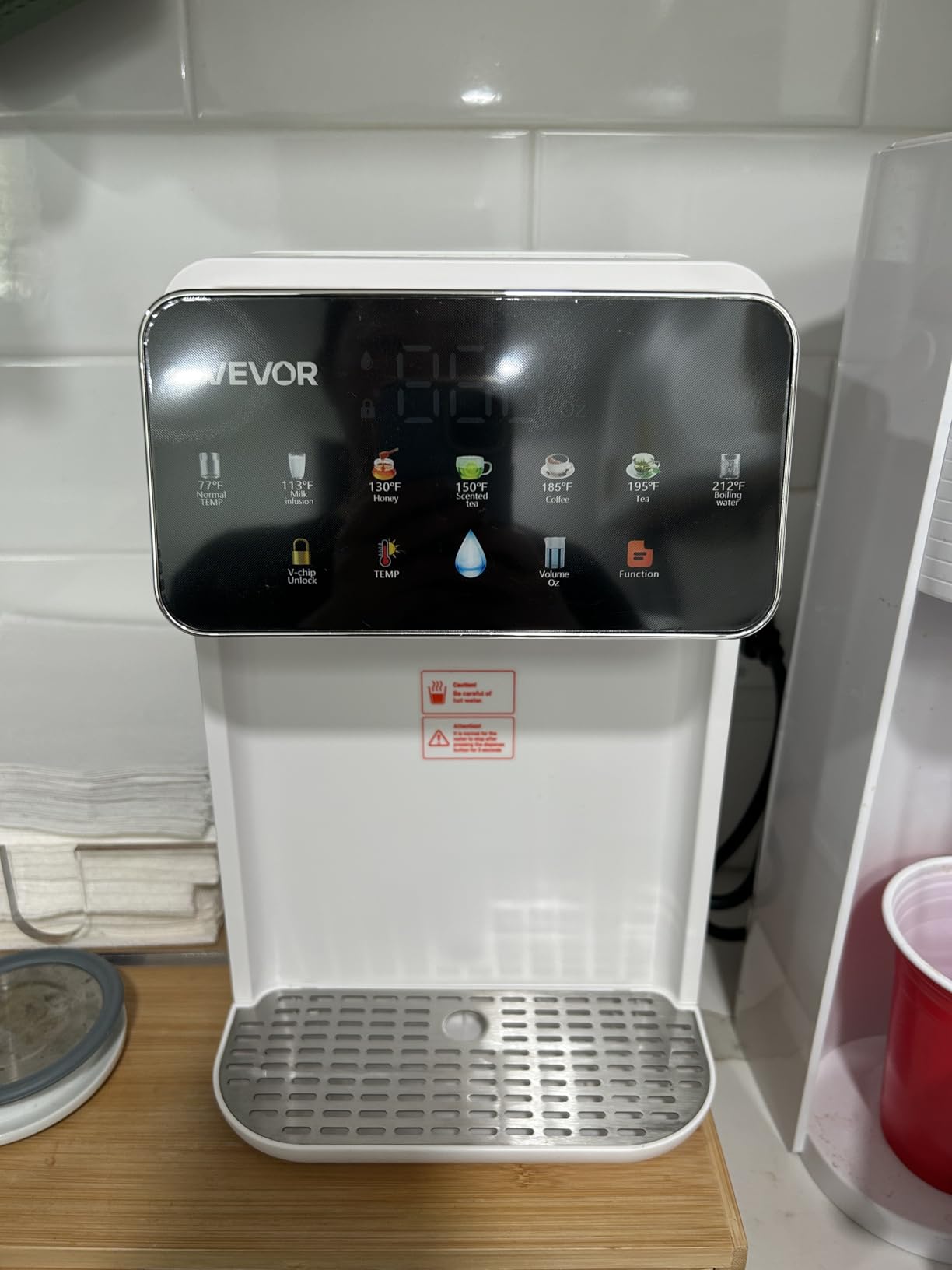 VEVOR Instant Hot Water Dispenser, Countertop Boiling Water Dispenser with Adjustable 7 Temperatures & 7 Water Volumes, 118oz Removable Water Tank, Quick Heating with Touchscreen & Child Lock for Home customer photo 1