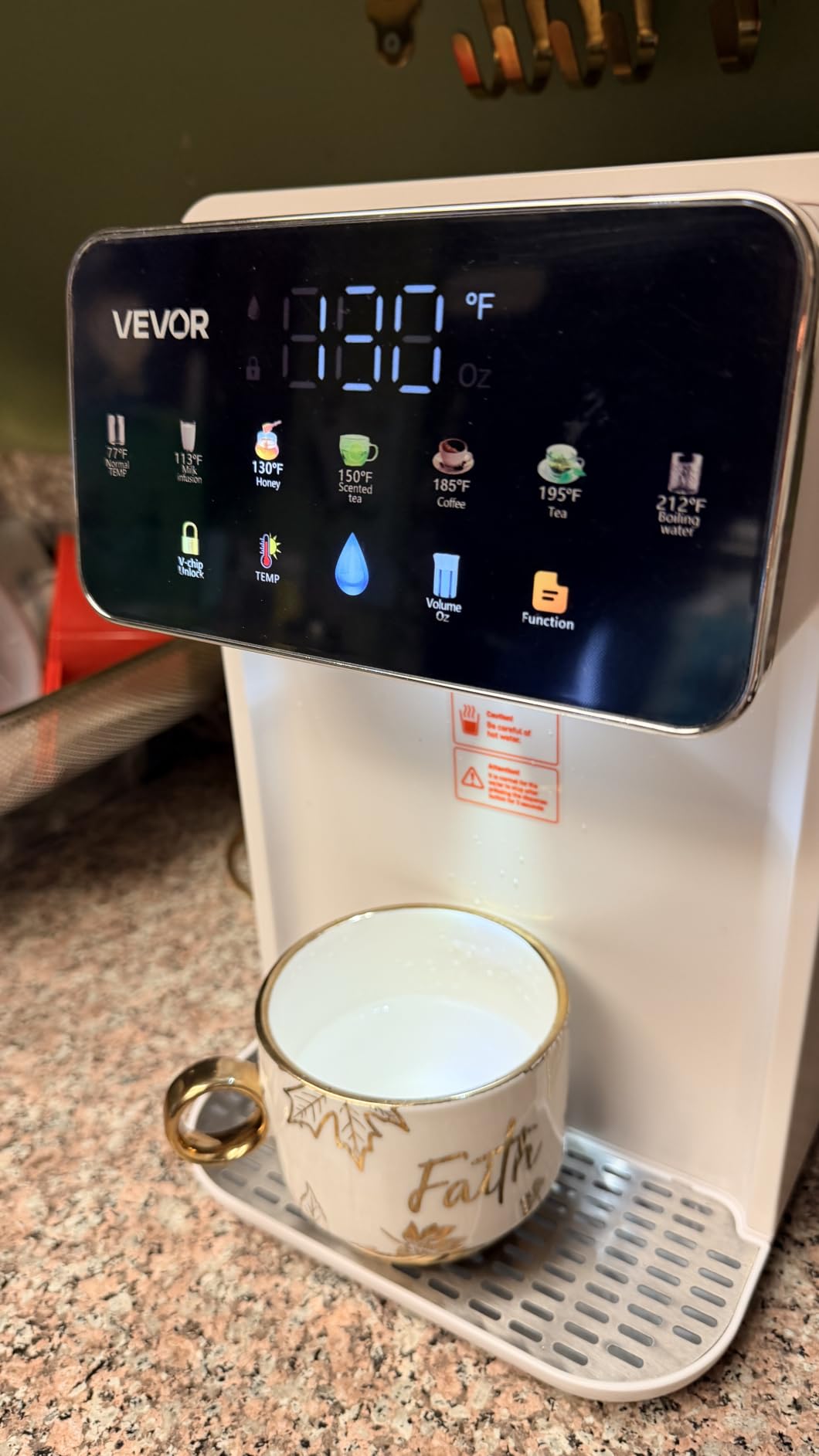VEVOR Instant Hot Water Dispenser, Countertop Boiling Water Dispenser with Adjustable 7 Temperatures & 7 Water Volumes, 118oz Removable Water Tank, Quick Heating with Touchscreen & Child Lock for Home customer photo 2