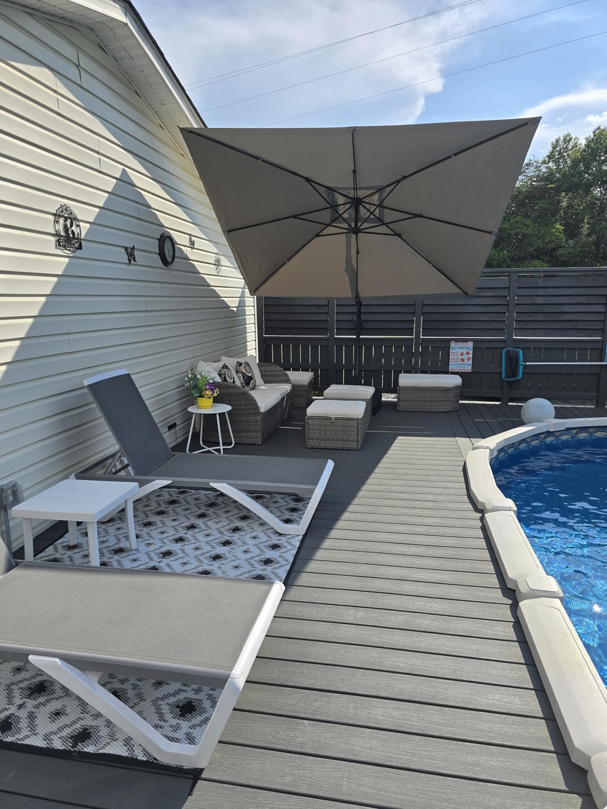 Grand patio 10x13 FT Large Cantilever Umbrella with Base & Cover, Champagne customer photo 2