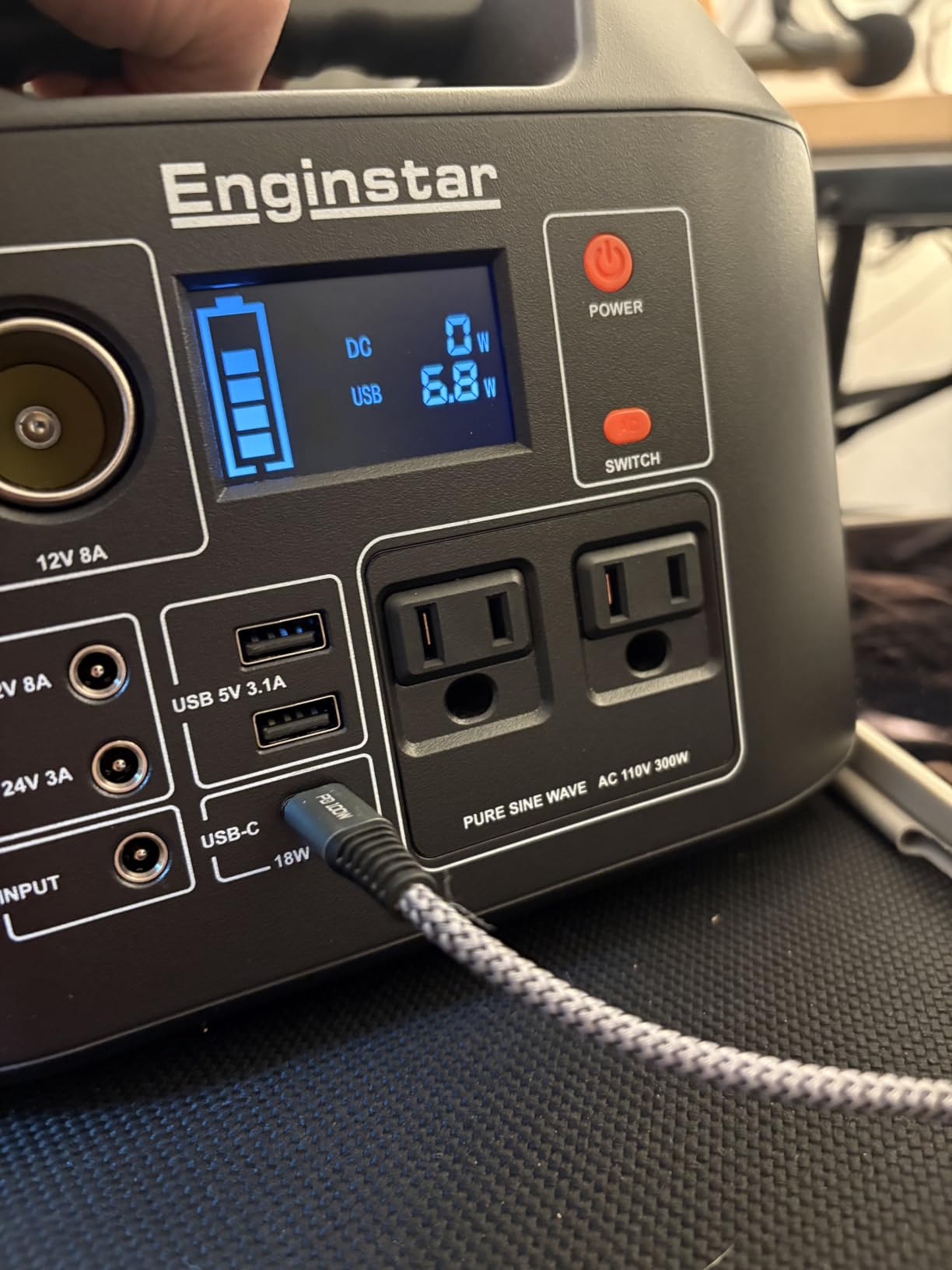 EnginStar Portable Power Station 300W 296Wh Solar Generator | Pure Sine Wave AC Outlet for Outdoors Camping Travel and Emergency Blackout, 80000mAh Backup Battery Power Supply for CPAP customer photo 1