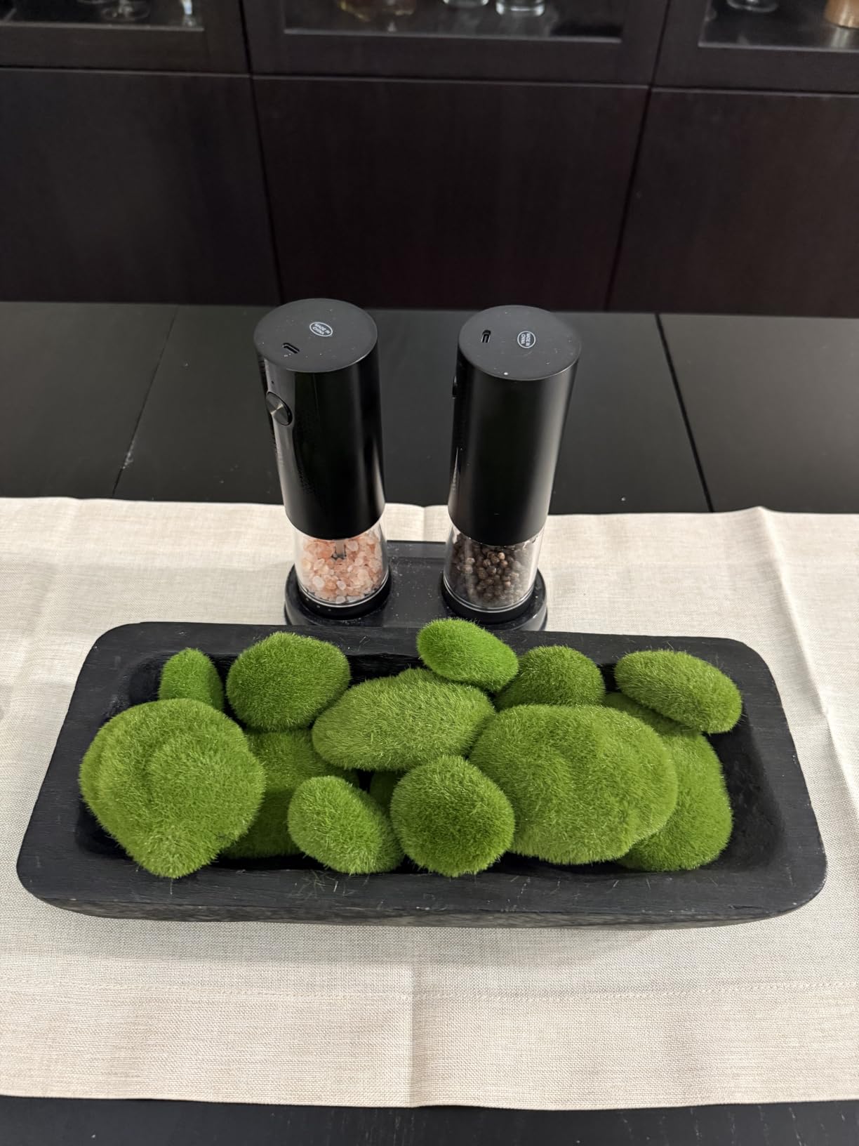 Electric Salt and Pepper Grinder Set - Rechargeable Automatic Salt and Pepper Shakers, Kitchen Appliances with External Adjustable Coarseness, Larger Hopper for Cooking, Home Gifts(2 Pack,Black/Black) customer photo 1