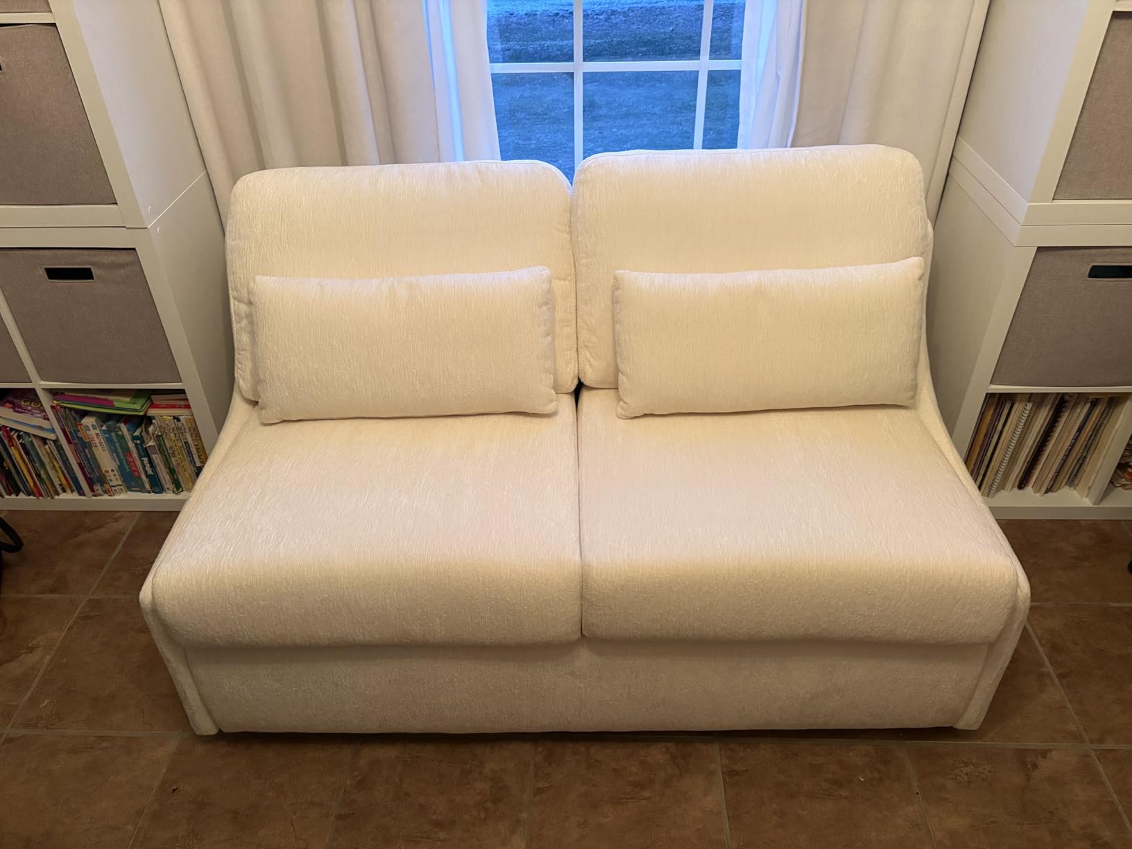 Pull Out Sofa Bed Sleeper Sofa with Memory Foam Mattress, Steel Frame | RV Queen Loveseat Sleeper Sofa, Pullout Couch Bed, Washable Cover for Bedroom Apartment Small Space, Chenille customer photo 1
